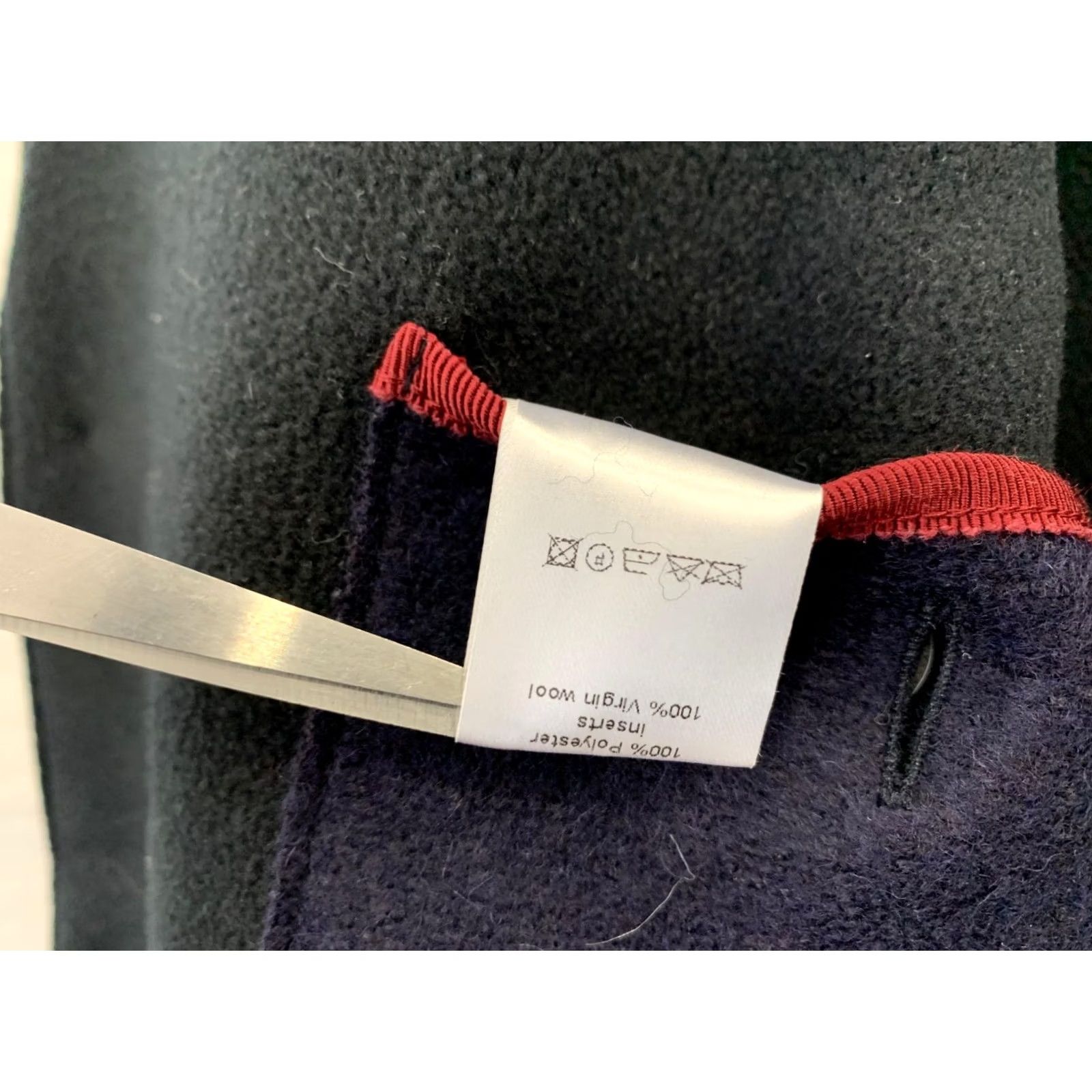 Vintage Harris Wharf London Blazer Men XL IT56 Dark Navy Blue 3-Button Italy Virgin Wool EUC Size 46R - 5 Thumbnail