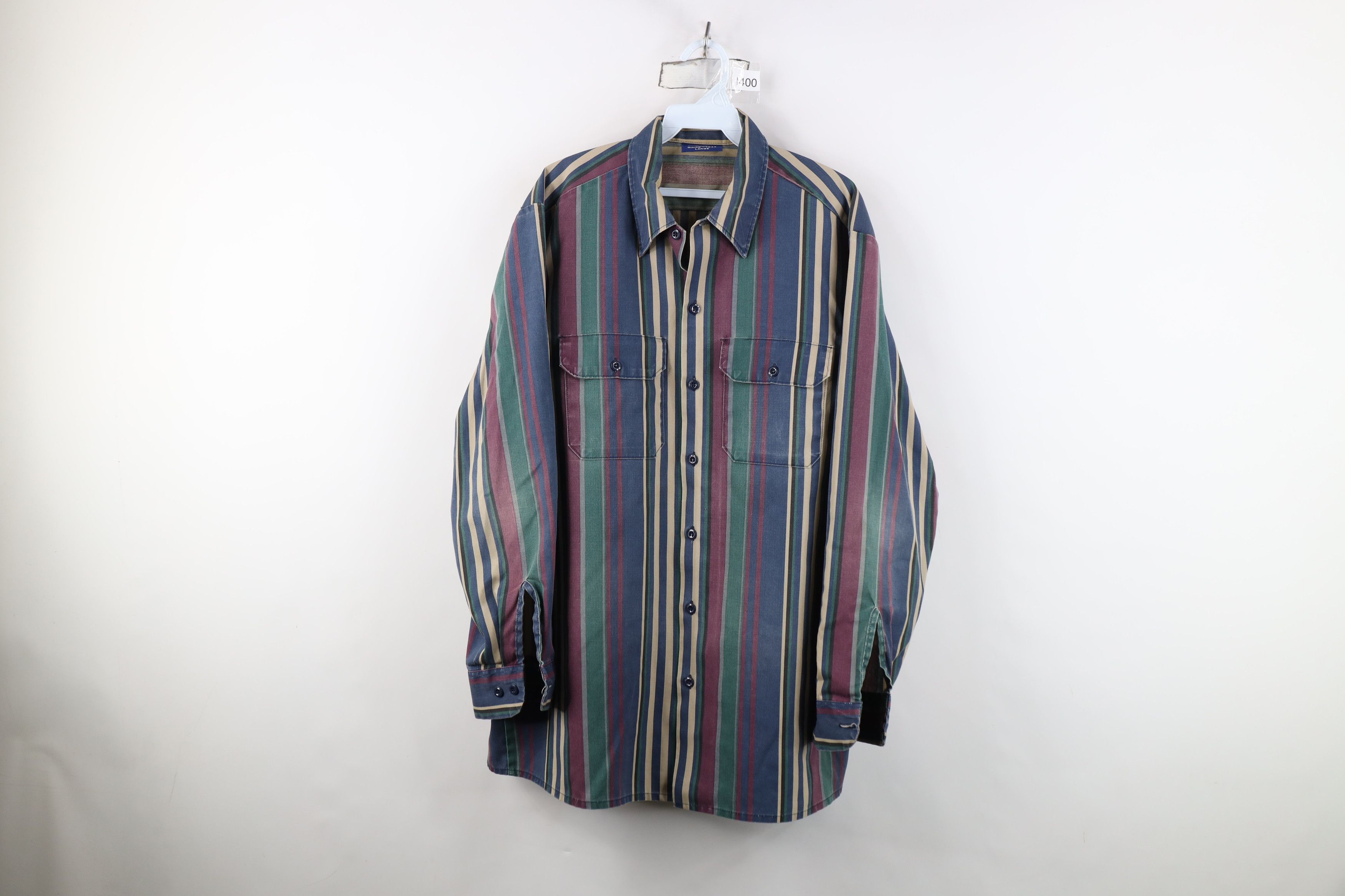 Dickies Vintage 90s Dickies Striped Collared Button Shirt USA Size US L / EU 52-54 / 3 - 1 Thumbnail