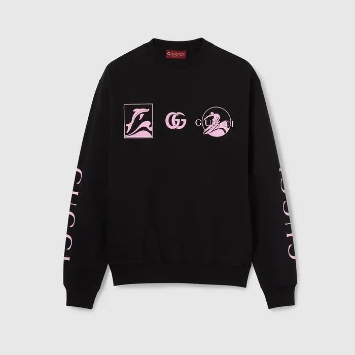 Gucci oc11z0226 Printed Cotton Sweatshirt in Black Size US XXL / EU 58 / 5 - 1 Thumbnail
