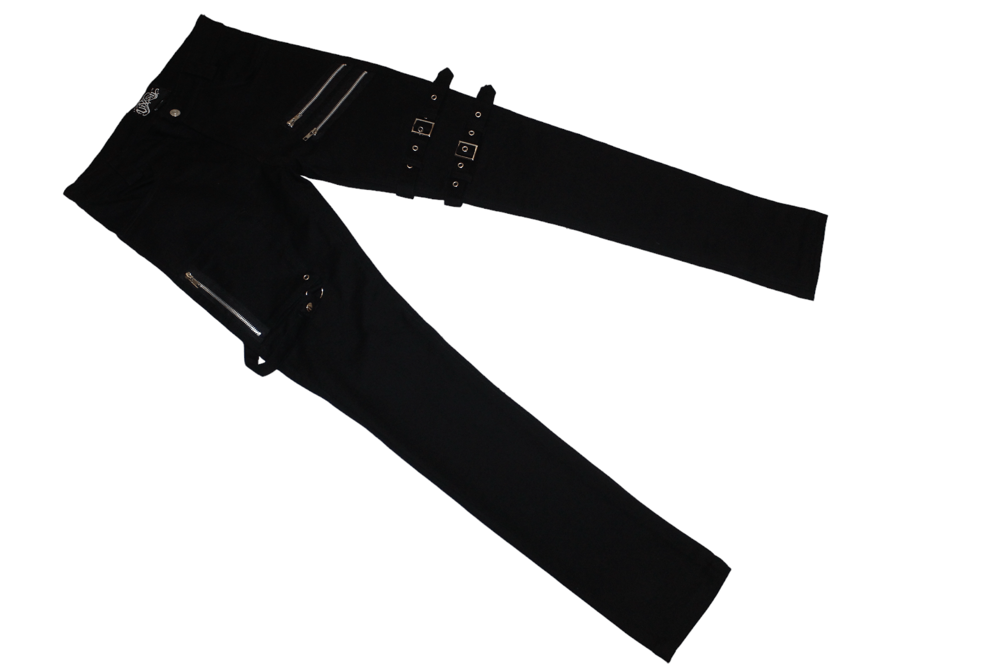 Hysteric Glamour 💥 Vixxsin Steampunk Bondage Black Stretch Pants Slim Fit Size US 32 / EU 48 - 4 Thumbnail