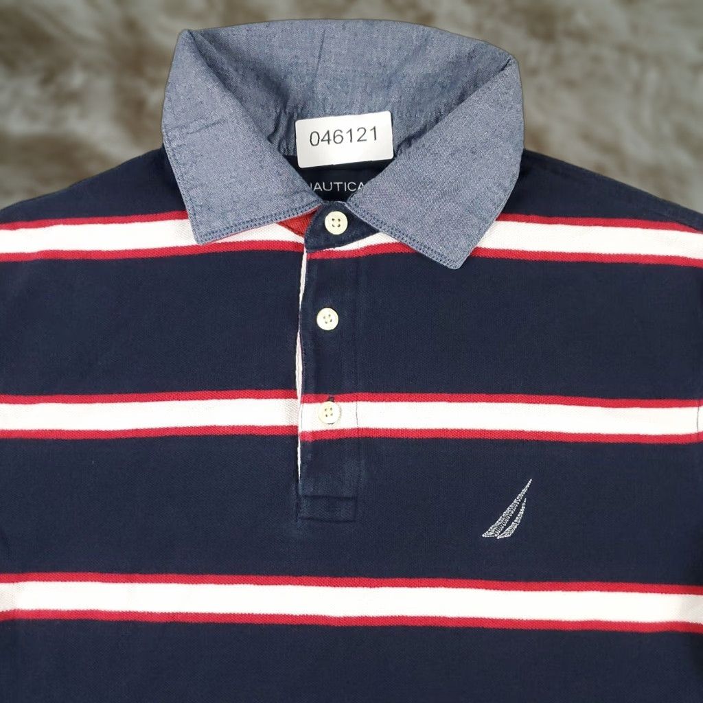 Nautica Nautica Polo Shirt Mens Small Blue Striped Casual Short Sleeve Regular Fit Size US S / EU 44-46 / 1 - 1 Thumbnail