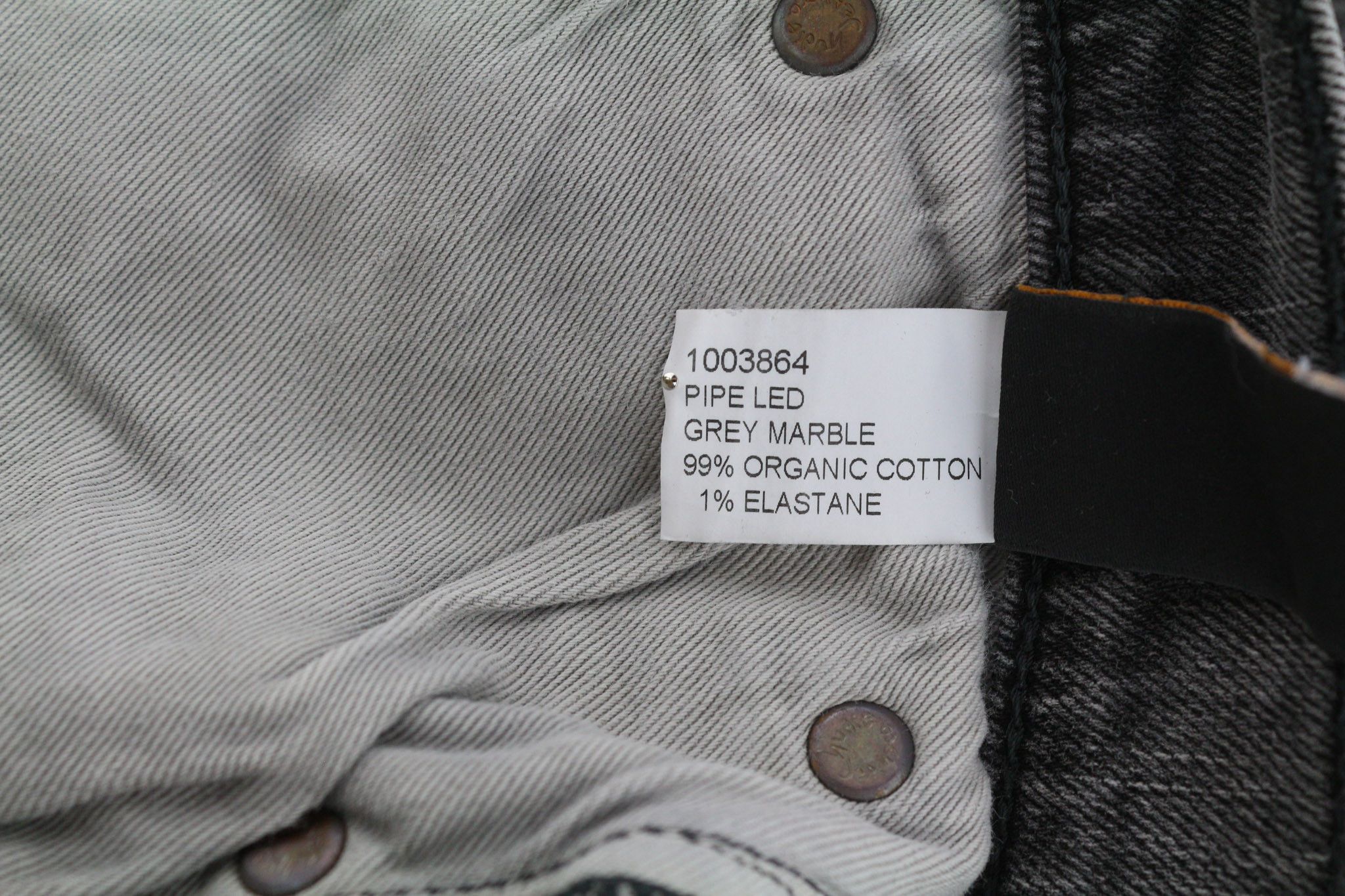 Nudie Jeans PIPE LED W28/L32 Grey Marble Organic Denim Jeans 81631 Size US 28 / EU 44 - 7 Thumbnail