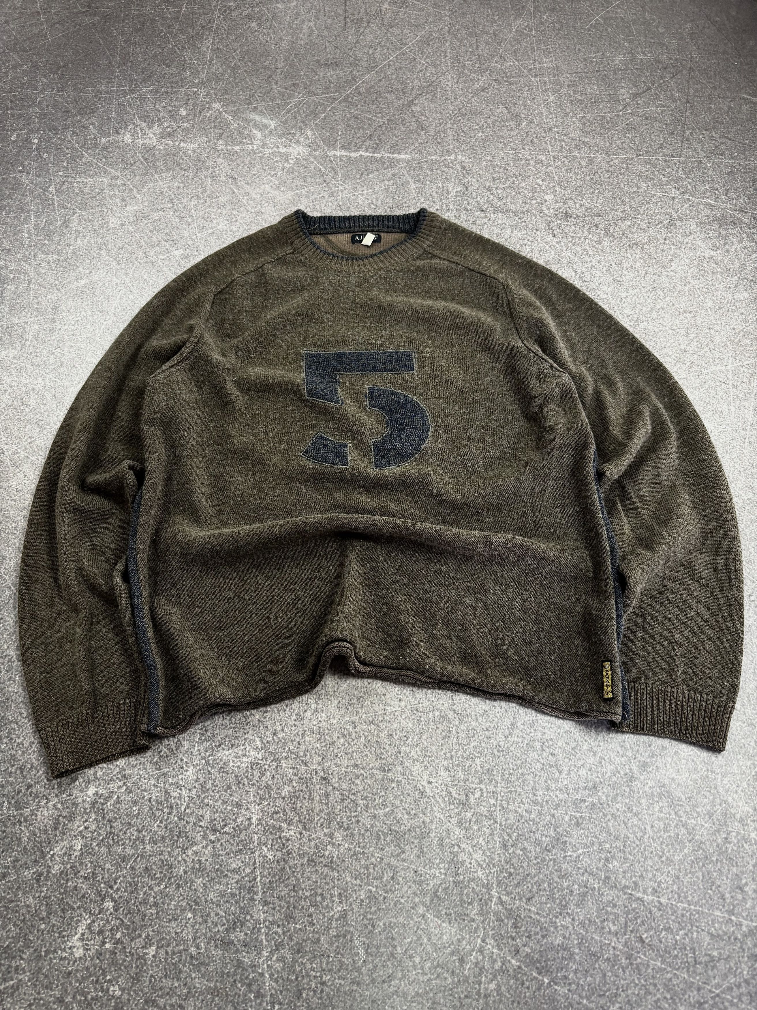 Emporio Armani VTG Cropped Armani Jeans Kapital Style Wool Sweater Size US M / EU 48-50 / 2 - 1 Thumbnail