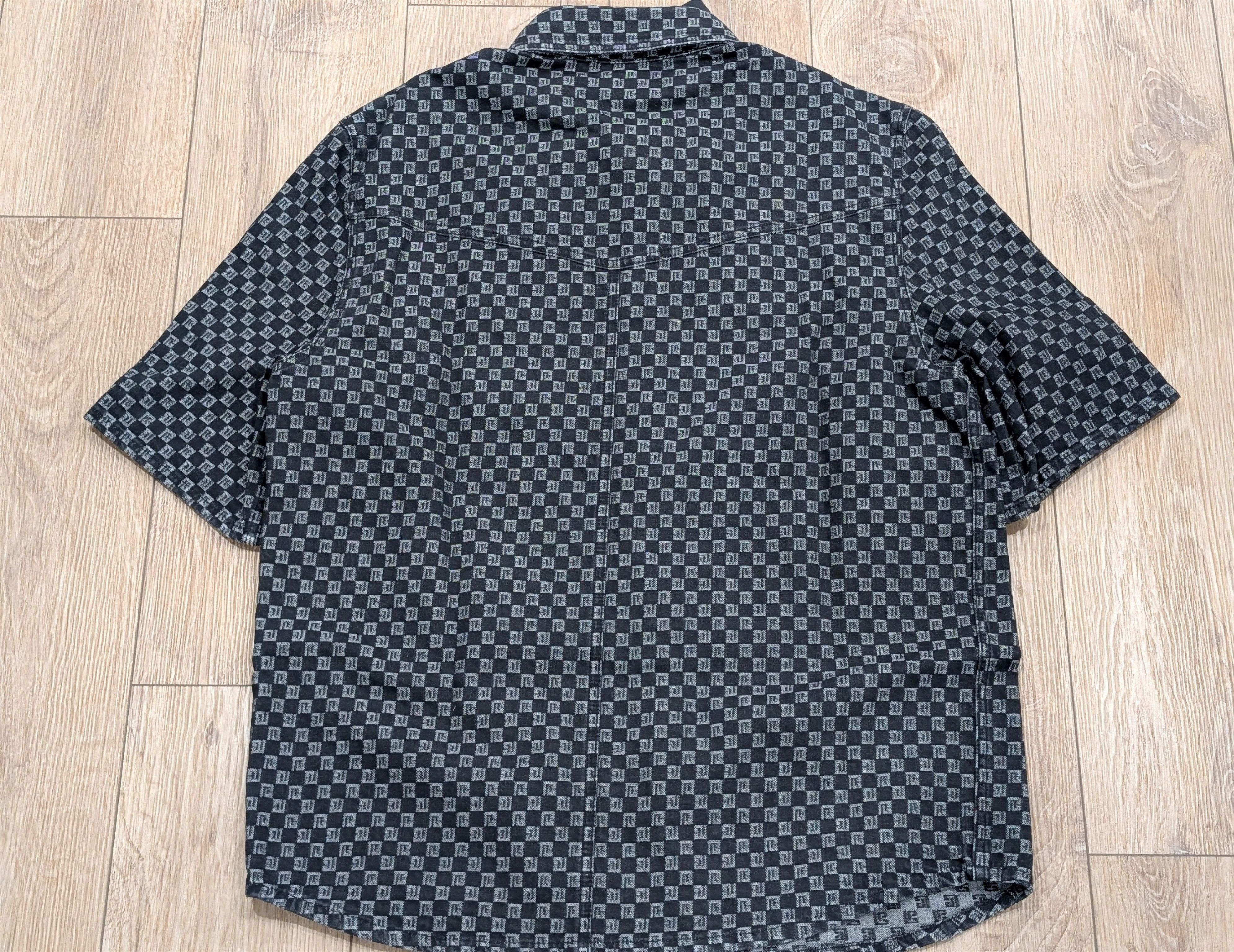 Balmain BALMAIN Monogram Denim SS Button Up Shirt Black/White 50 Size US M / EU 48-50 / 2 - 4 Thumbnail