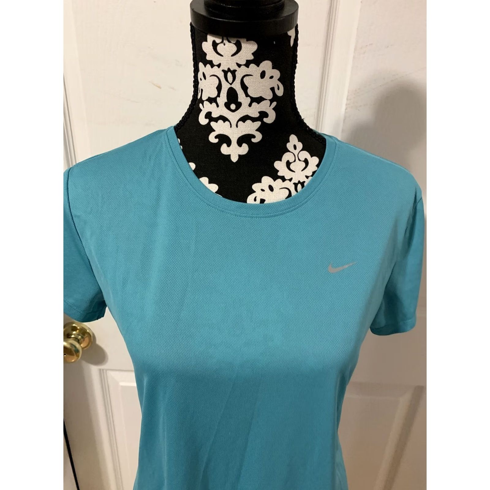 Nike Nike Running Dri-Fit Womens Blue Short Sleeve SZ L Activewear T-Shirt Size 36" / US 14 / IT 50 - 2 Thumbnail