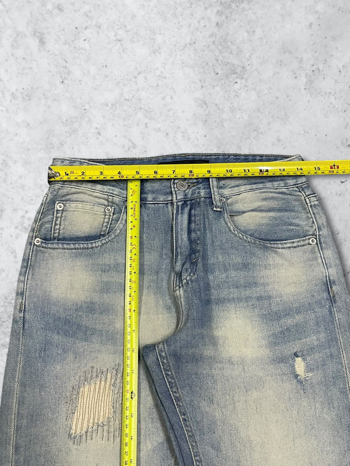 Calvin Klein Calvin Klein Faded Wash Sashiko Patches Y2K Straight Jeans Size US 29 - 13 Thumbnail