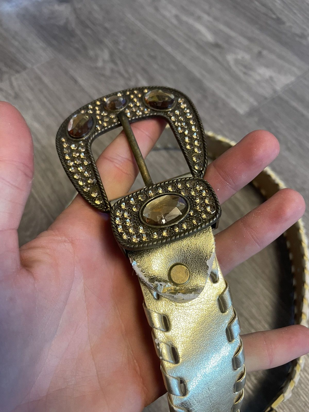 Other Vintage Gold Studded Belt With Stones Y2K Size ONE SIZE - 15 Thumbnail