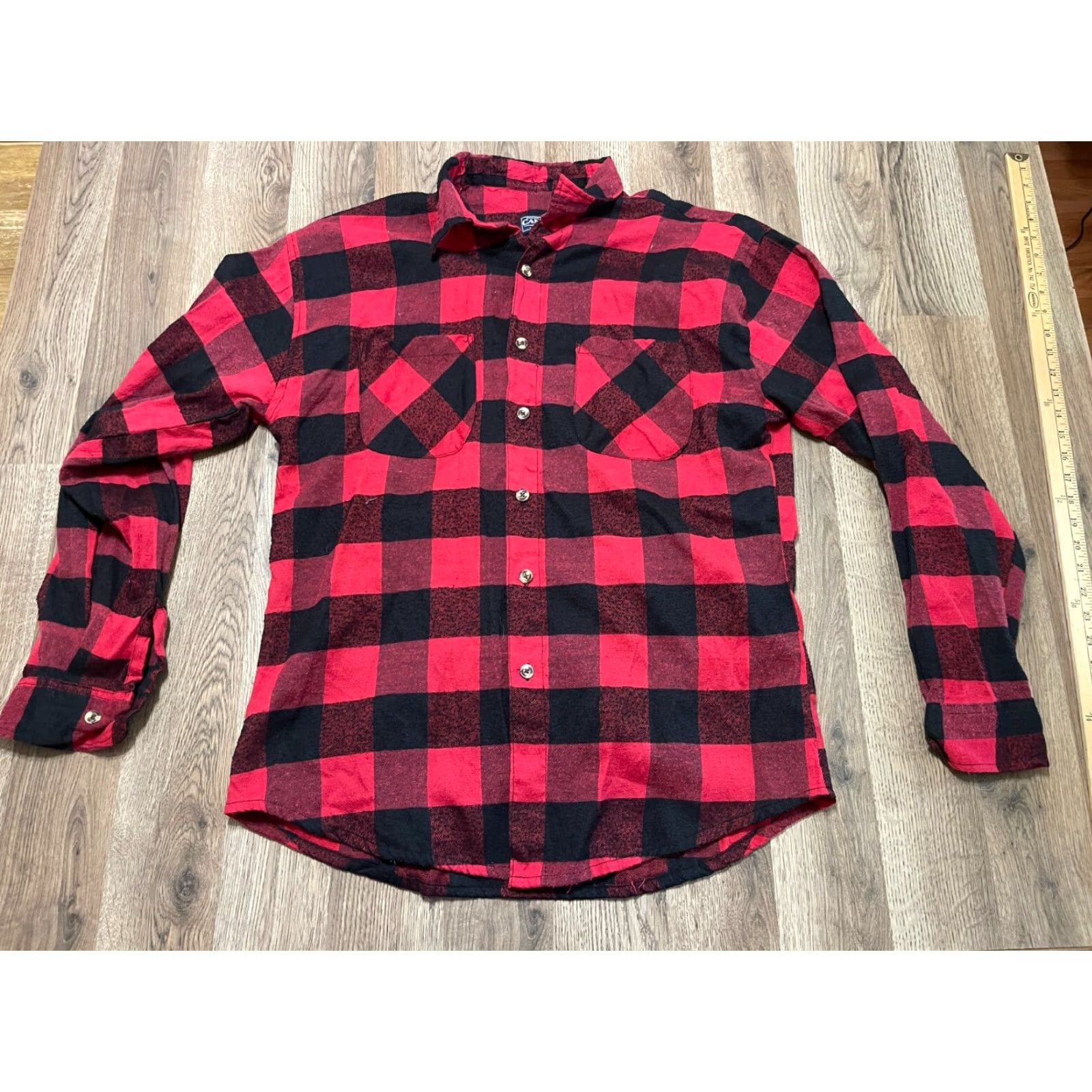 Vintage Canyon Shirt Men's 2X Tall Red Plaid Button Up Long Sleeve Shirt Casual Fall Spring Summer Mens Size US XXL / EU 58 / 5 - 2 Thumbnail