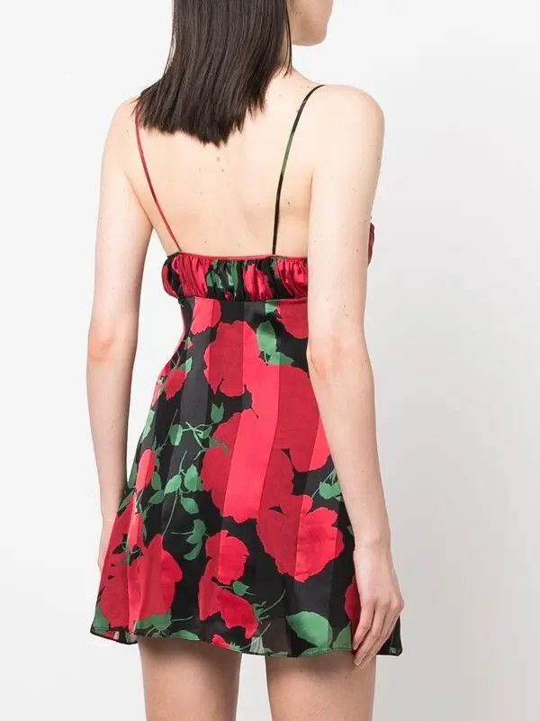Saint Laurent Paris o1y0126 Silk Mini Dress in Multicolor Size M / US 6-8 / IT 42-44 - 5 Thumbnail