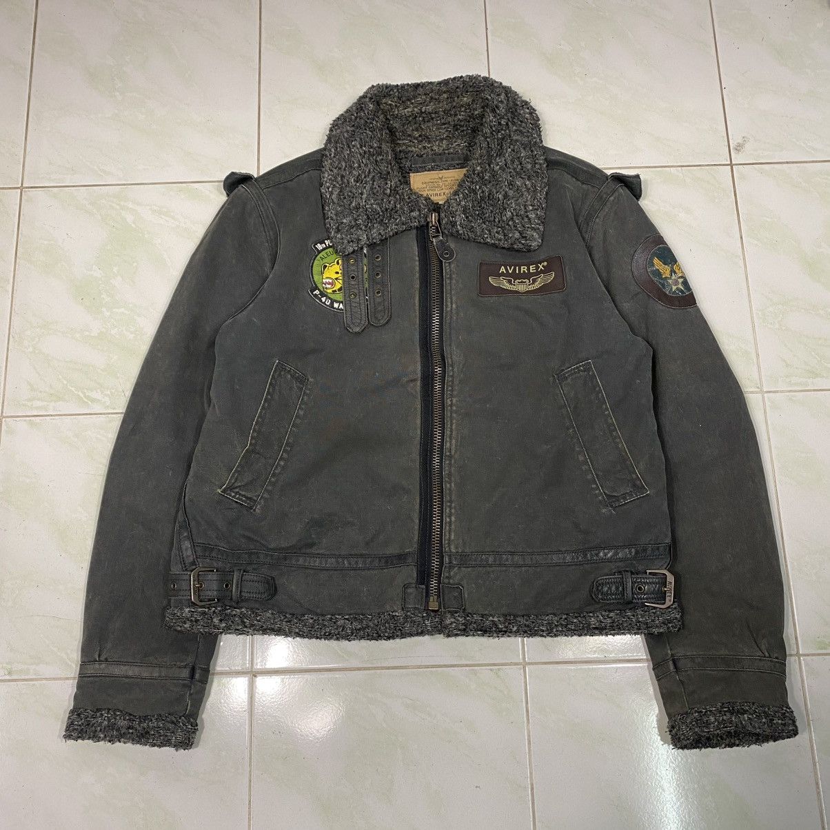 Avirex 🔥VINTAGE BIKER MILITARY JACKET AVIREX BIG LOGO BACKHIT USN Size US XL / EU 56 / 4 - 3 Thumbnail