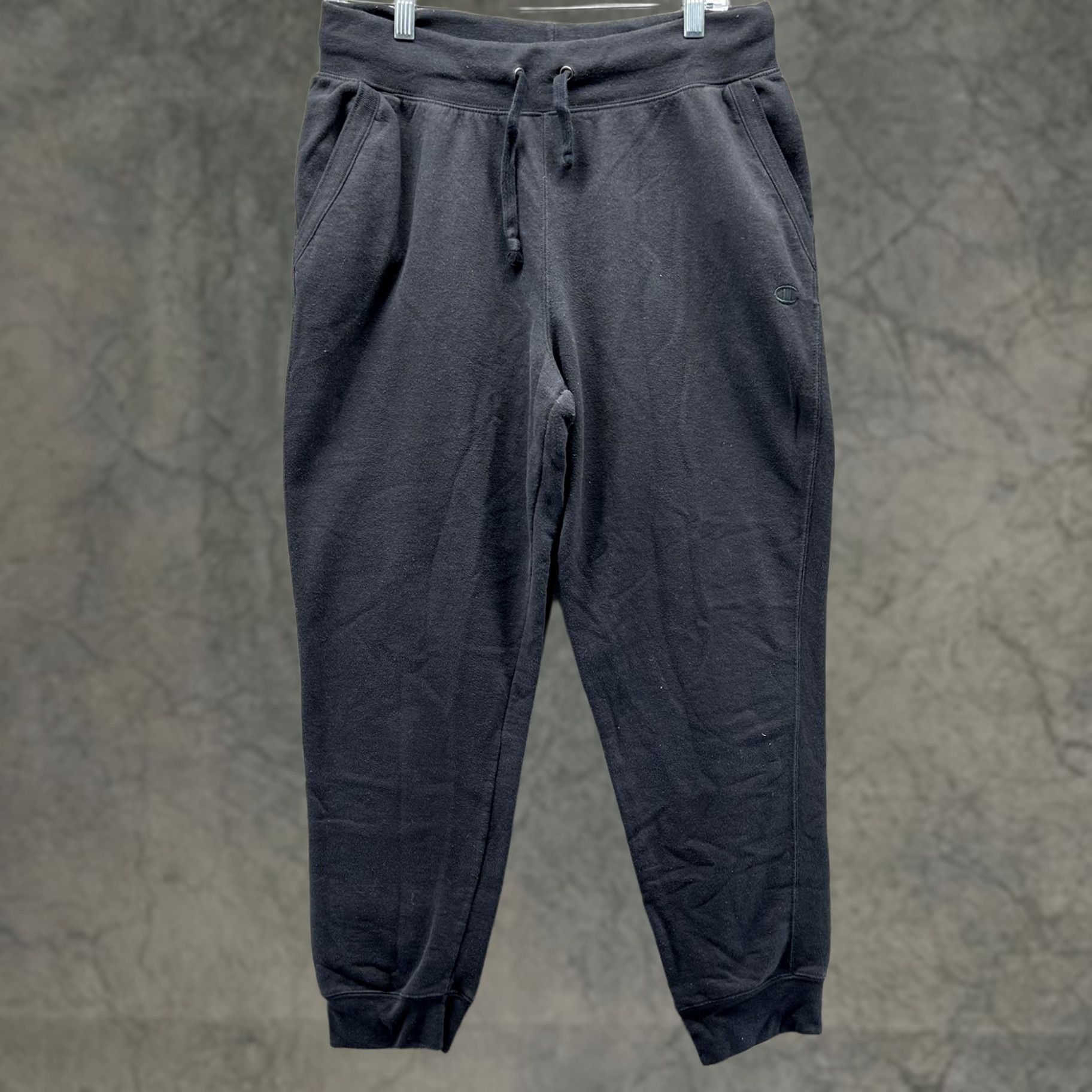 Champion Champion Pants Mens Large Black Fleece Jogger Sweatpants Drawstring Pockets Size US 33 - 1 Thumbnail