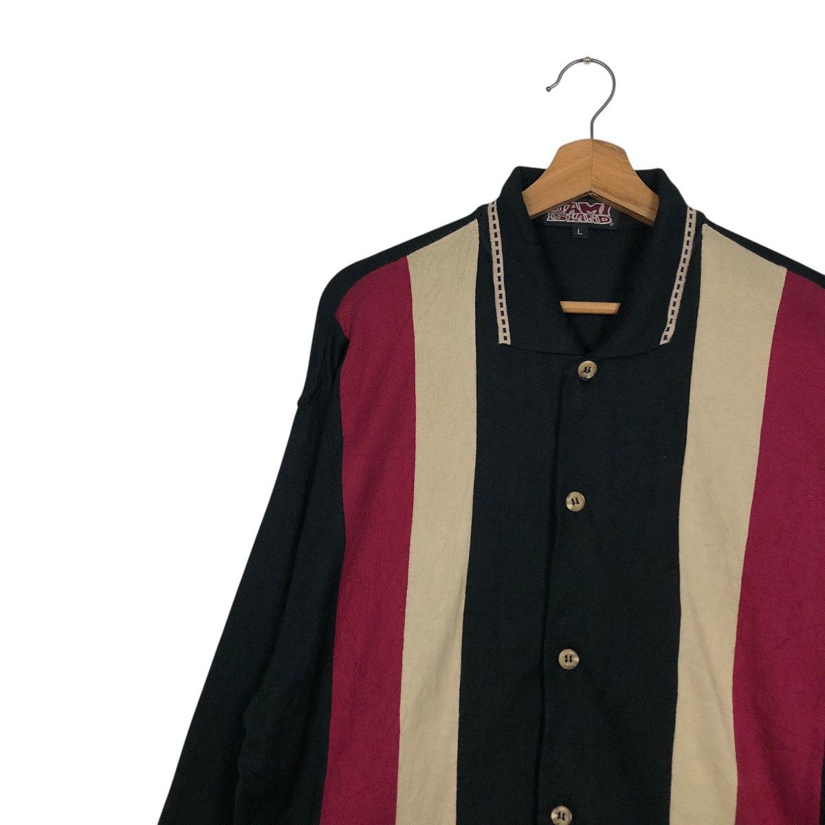 Japanese Brand 📌Vintage Shirt Jacket Bowling Button Jami Island Striped Size US L / EU 52-54 / 3 - 8 Thumbnail