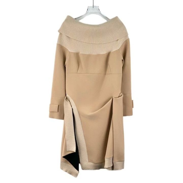 Dior Dior Light Brown Long Sleeve One-Shoulder Dress Size XS / US 0-2 / IT 36-38 - 1 Thumbnail
