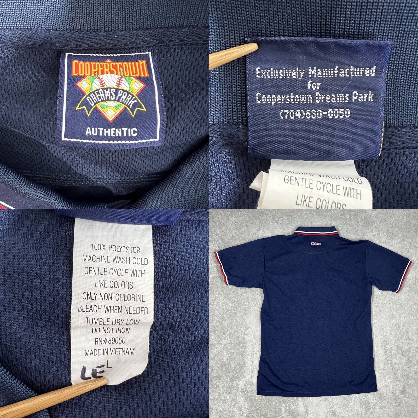 Vintage Cooperstown Dreams Park Polo Shirt Men Large Navy Blue Short Sleeve Shirt Size US L / EU 52-54 / 3 - 8 Thumbnail