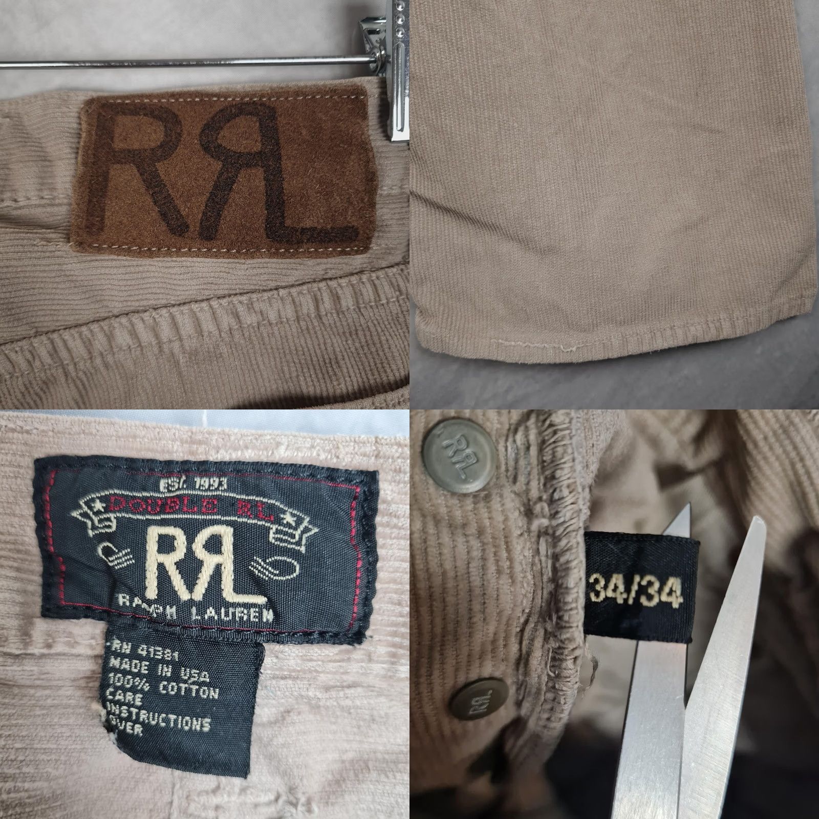 Ralph Lauren RRL Ralph Lauren Double RL Corduroy Pants Mens 34 Beige Straight Leg USA Flaw Size US 34 / EU 50 - 11 Thumbnail