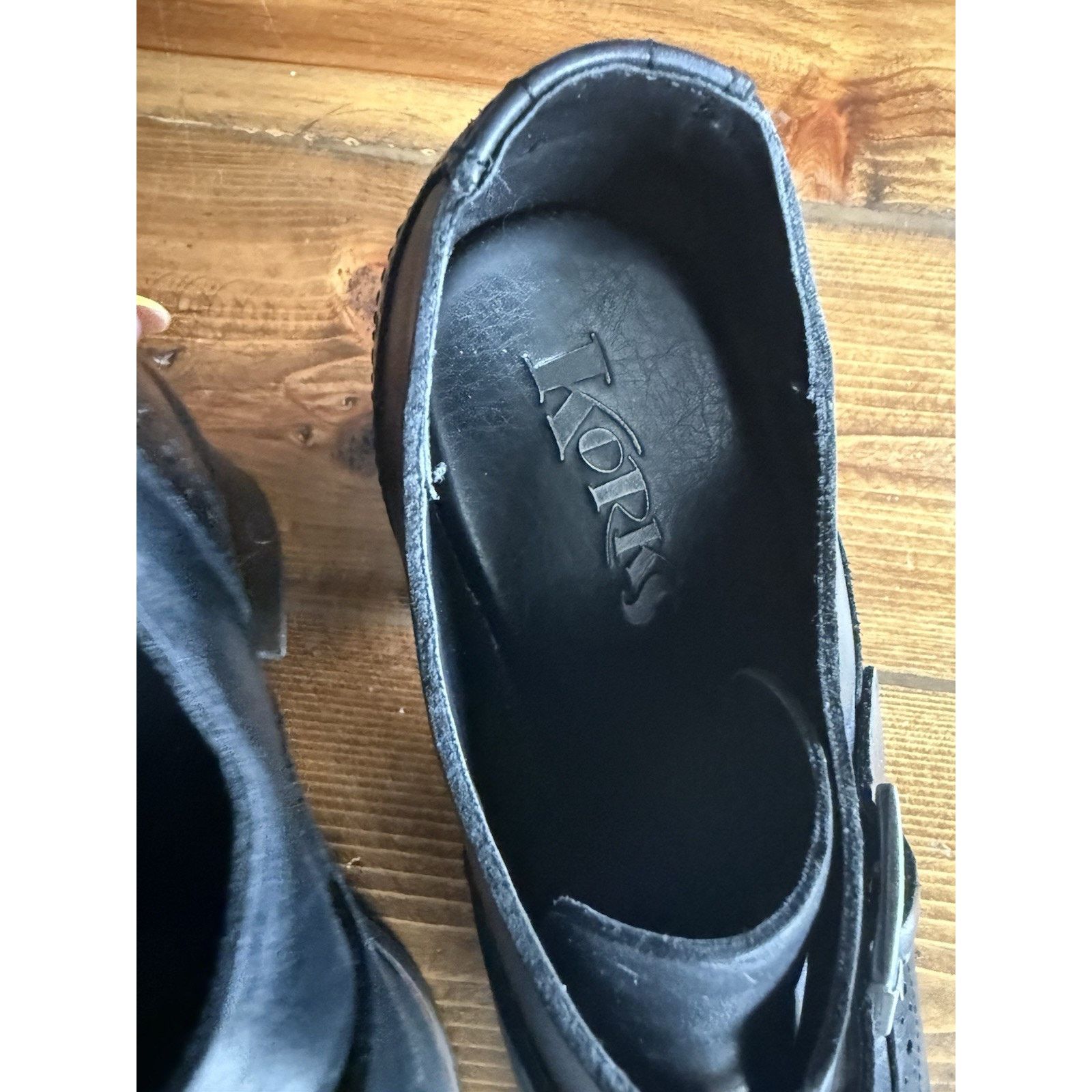 Kork-Ease Korks Ease Black Withrow Monk Wingtip Ankle Boots 8 Leather Size US 8 / IT 38 - 2 Thumbnail