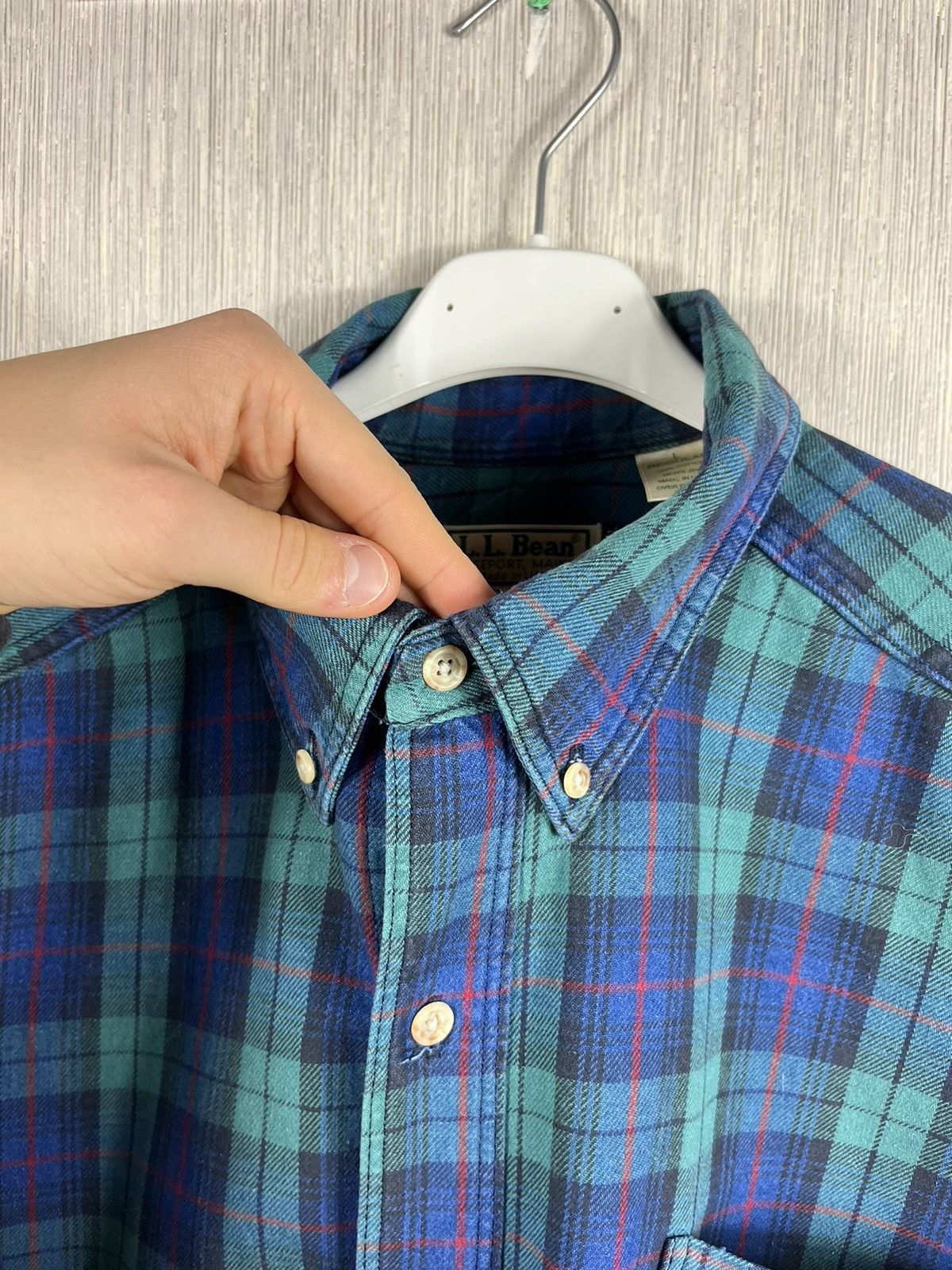 Flannel × L.L. Bean Vintage LL Bean plaid tartan flannel shirt USA with pocket Size US L / EU 52-54 / 3 - 16 Thumbnail