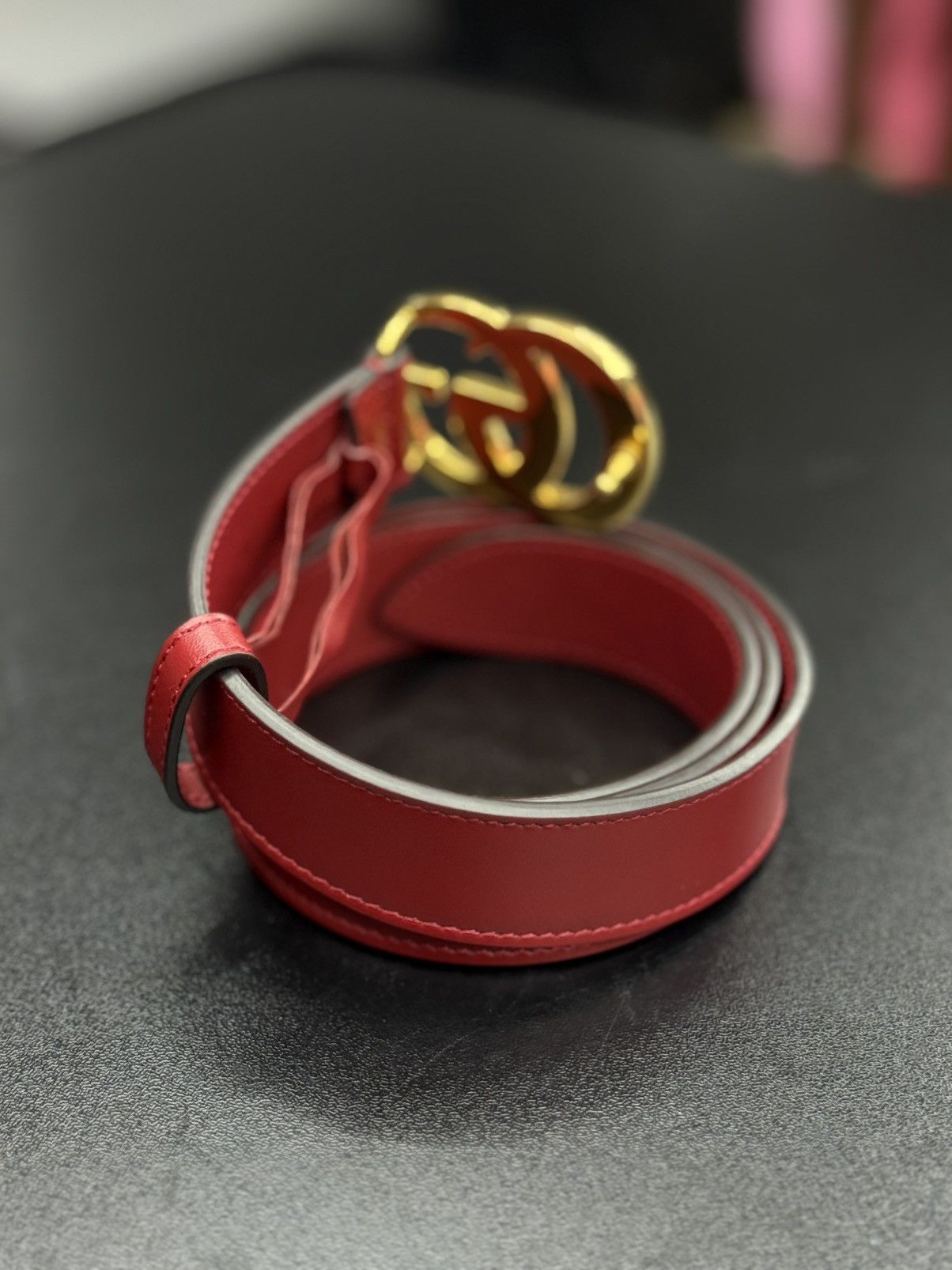 Gucci Gucci Red Belt Women’s Size 80/32 Pre Owned 🧼 Size ONE SIZE - 6 Thumbnail