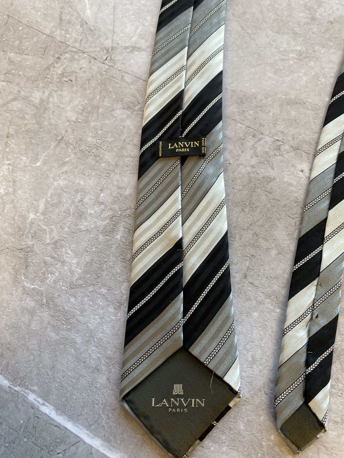 Designer × Lanvin Lanvin Paris Tie Vintage Luxury Made in France Monogram Logo Size ONE SIZE - 5 Thumbnail