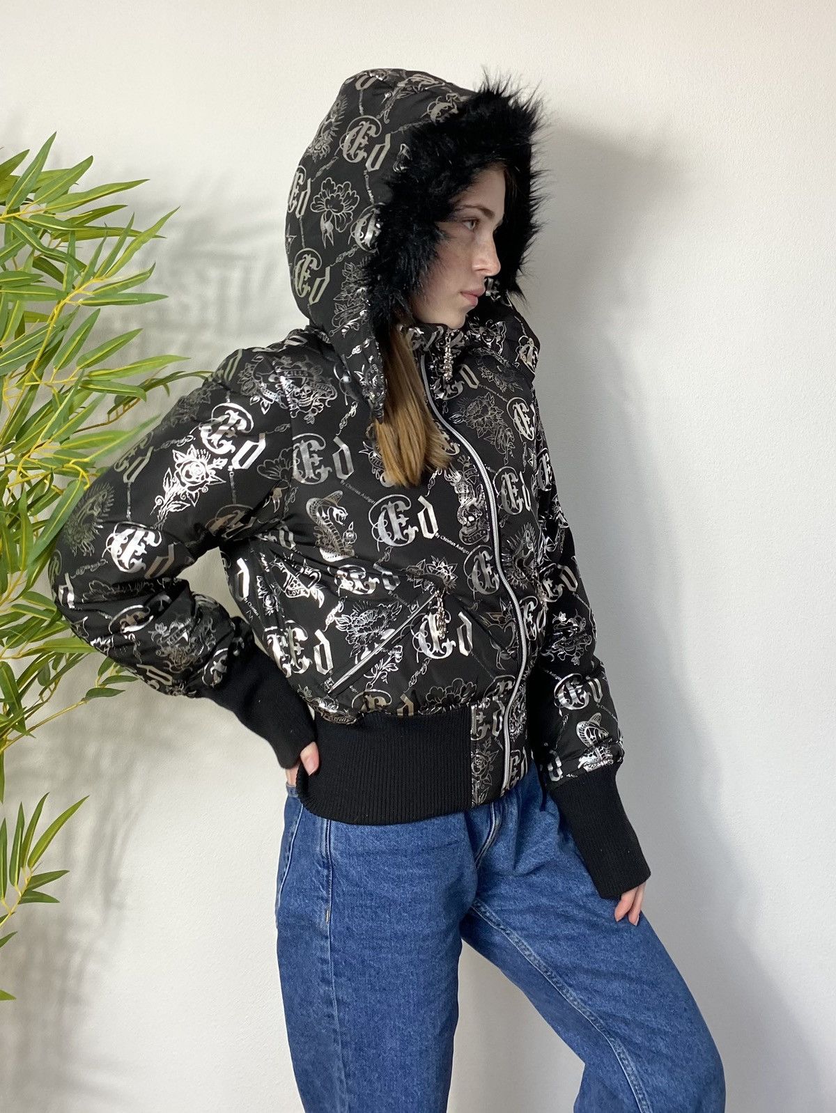 Ed Hardy VINTAGE ED HARDY BY CHRISTIAN AUDIGIER DOWN PUFFER JACKET Size M / US 6-8 / IT 42-44 - 13 Thumbnail