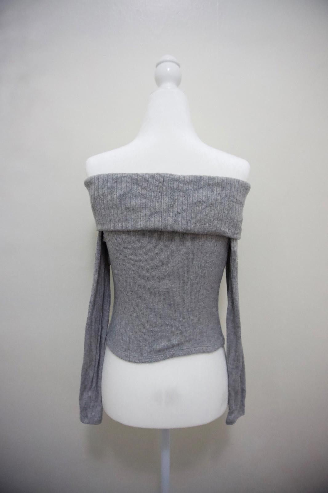 Other STRADIVARIUS Bardot Top in Grey (X-SMALL) Size XS / US 0-2 / IT 36-38 - 4 Thumbnail