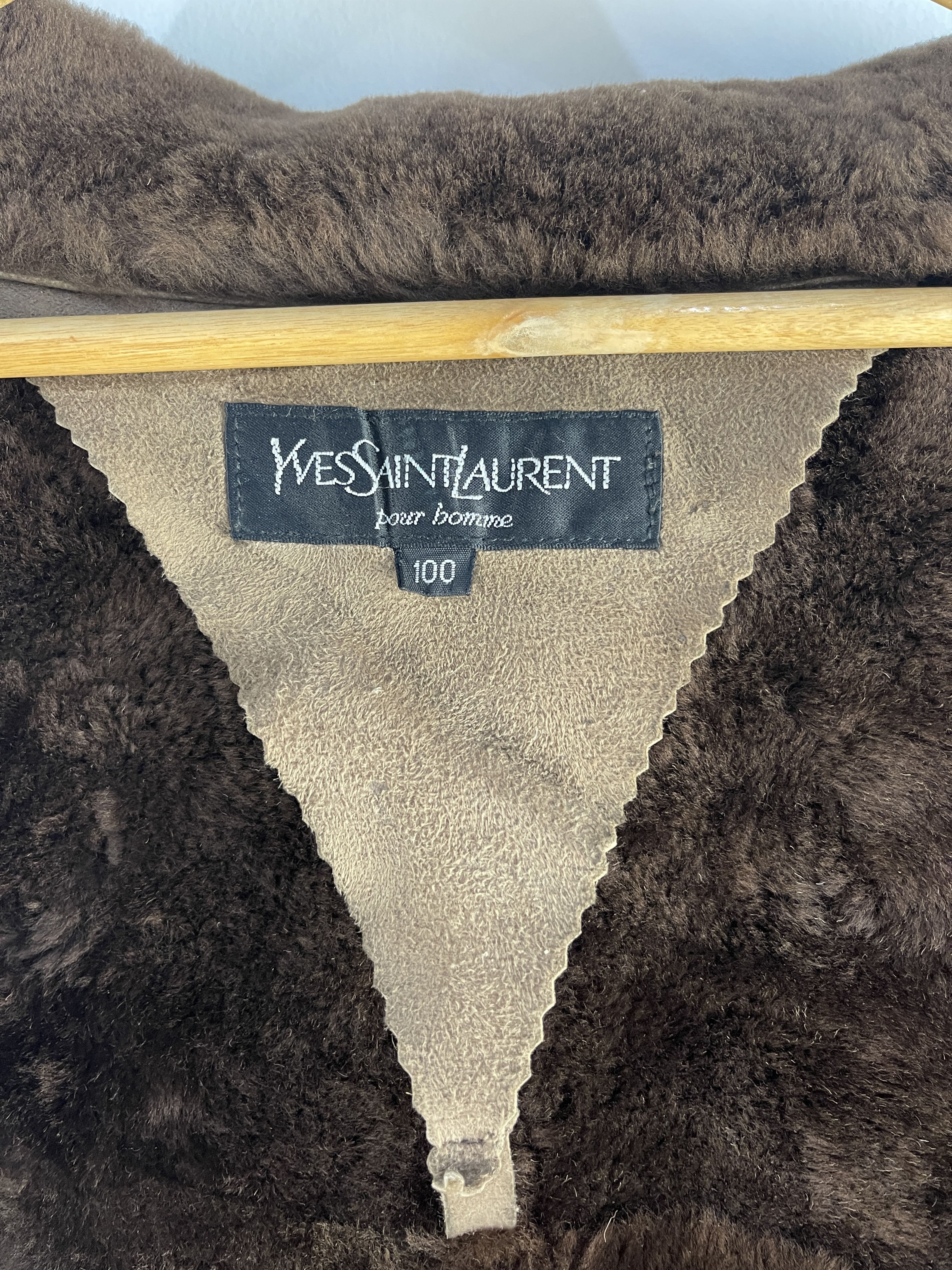 Yves Saint Laurent Vintage 1990s Yves Saint Laurent Pour Homme Shearling Coat Size US L / EU 52-54 / 3 - 13 Thumbnail