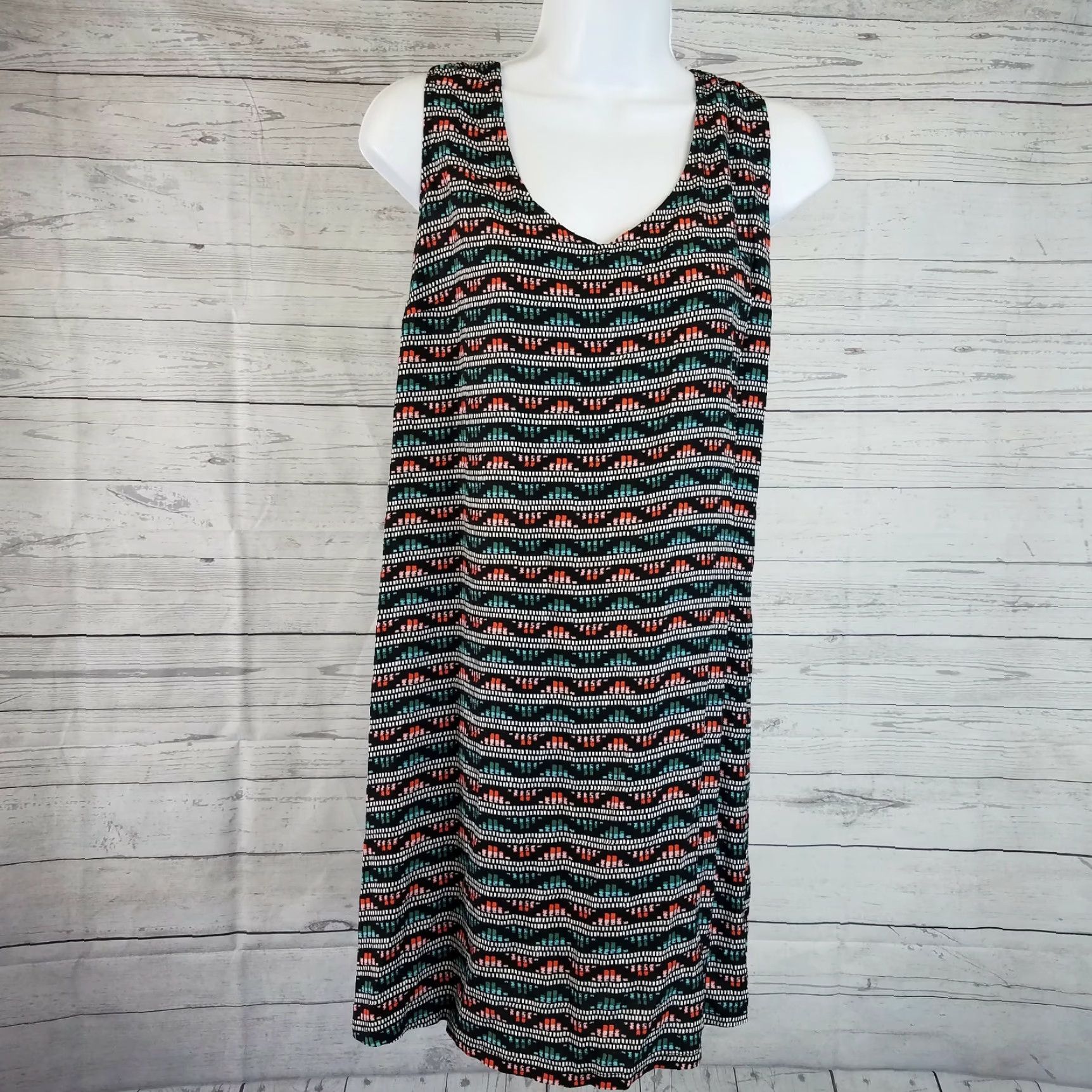 Old Navy Old Navy Womens Dress Sleeveless Scoop Neck Black Red Size S Short Shift Dress Size S / US 4 / IT 40 - 2 Thumbnail