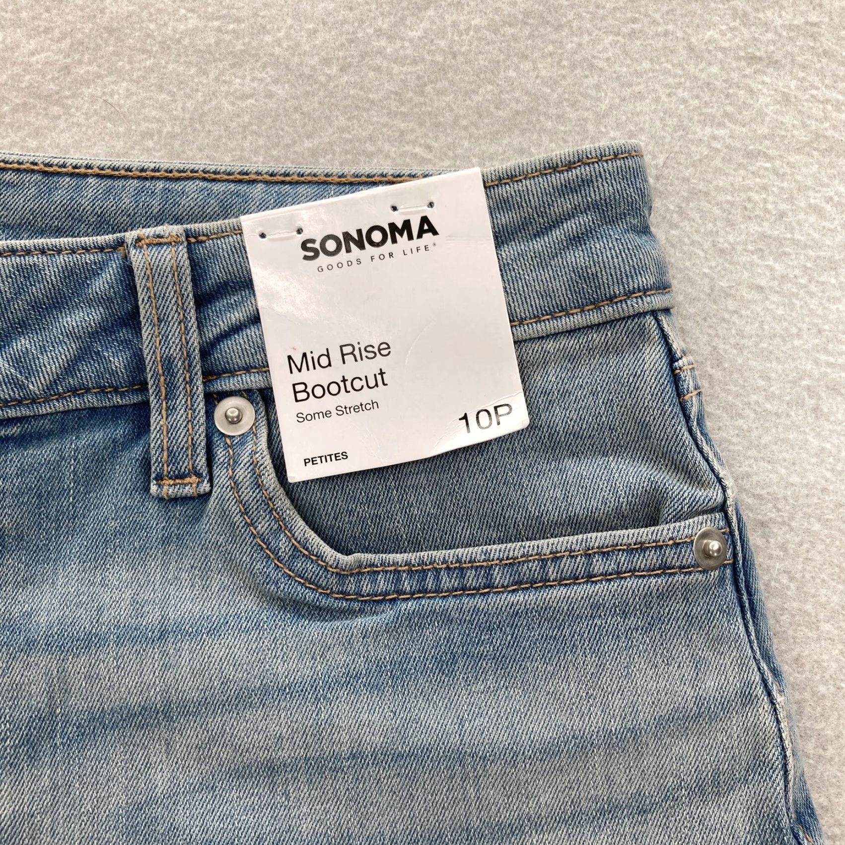 Vintage Sonoma Jeans Womens 10P Light Wash Mid Rise Bootcut Stretch Denim Petites Size 32" / US 10 / IT 46 - 3 Thumbnail