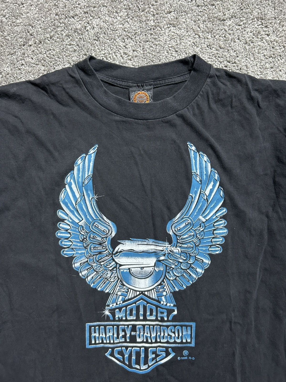 Vintage Vintage 90s Harley Chrome Tee 1996 Made in USA Size US XL / EU 56 / 4 - 3 Thumbnail
