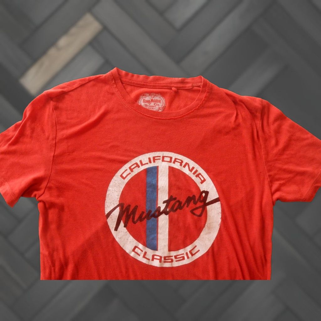 Lucky Brand Lucky Brand T-Shirt Men Graphic Print Ford Mustang Red XL Cotton Blend Small XS? Size US XL / EU 56 / 4 - 1 Thumbnail