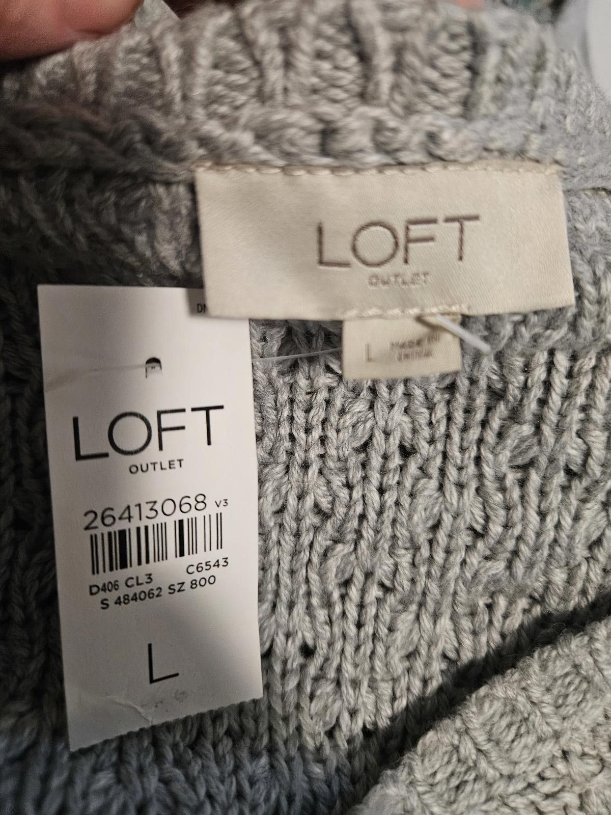 Designer Loft, NWT, Knit sweater, gray, womens large Size L / US 10 / IT 46 - 4 Thumbnail