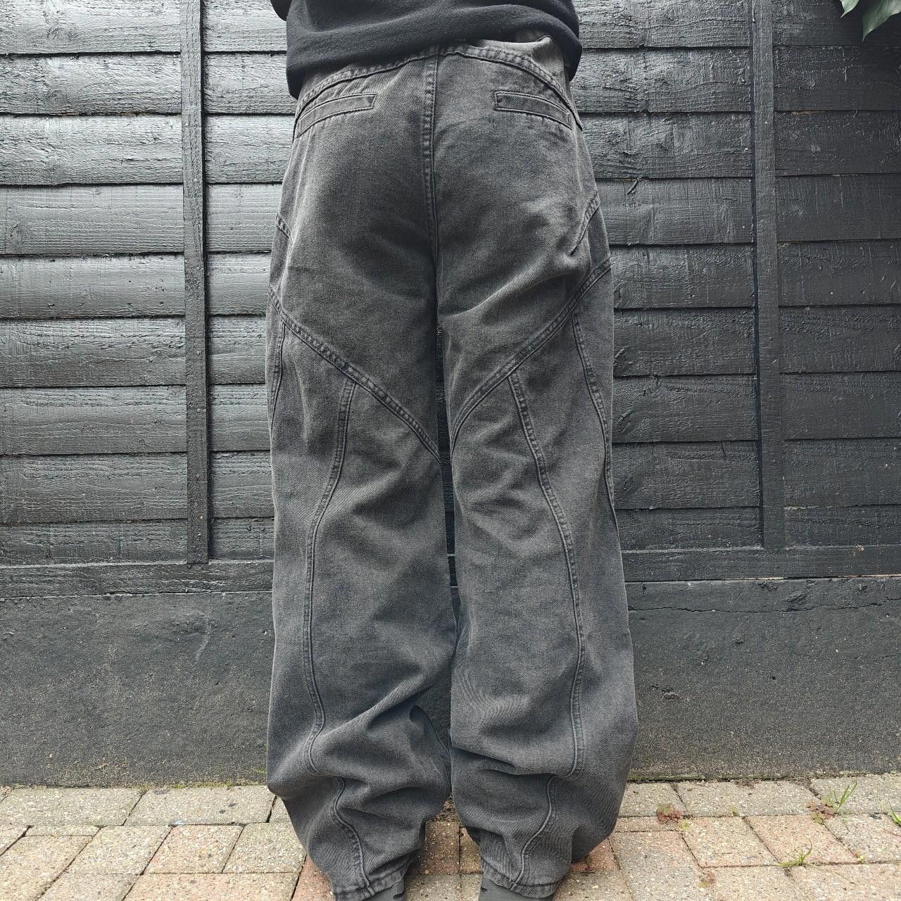 Other Japanese Overdyed Black Wide Leg Seam Flared Jeans Size US 34 / EU 50 - 5 Thumbnail