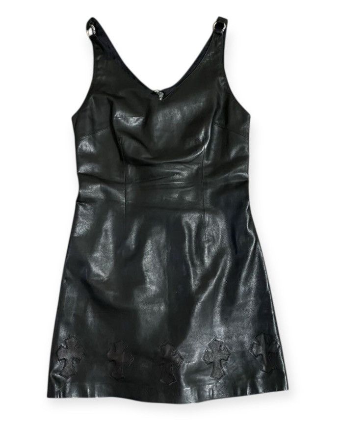 knee length dresses for ladies Chrome Hearts Silver Dagger Leather Slip-On Sneaker main image 1