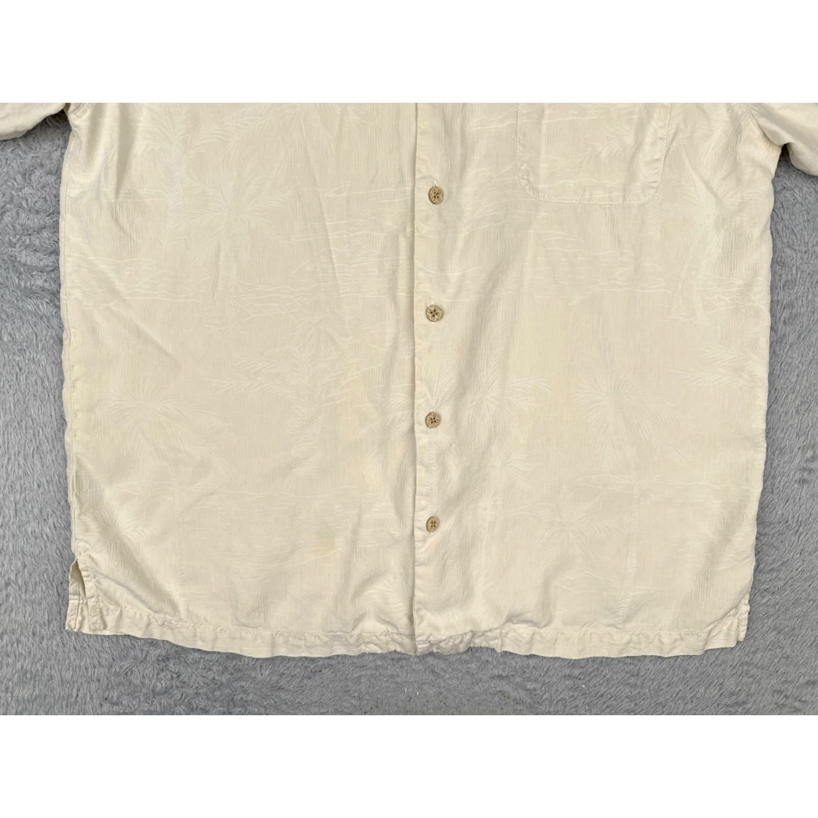 Tommy Bahama Tommy Bahama Shirt Adult Large Ivory Floral Silk Button Up Embroider Hawaiian Mens Size US L / EU 52-54 / 3 - 5 Thumbnail