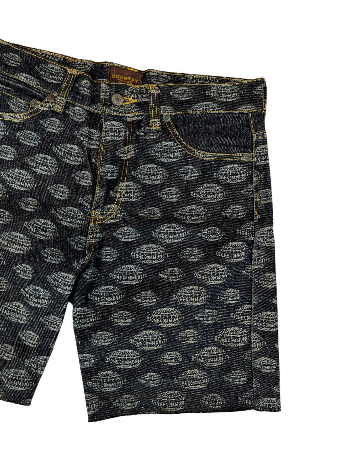Hysteric Glamour All Over Print Monogram Ozon Comunity Shorts Denim Size US 29 - 5 Thumbnail