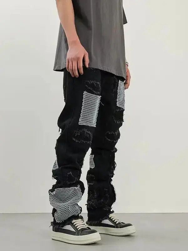Japanese Brand Retro loose high street patchwork jeans Size US 30 / EU 46 - 1 Thumbnail