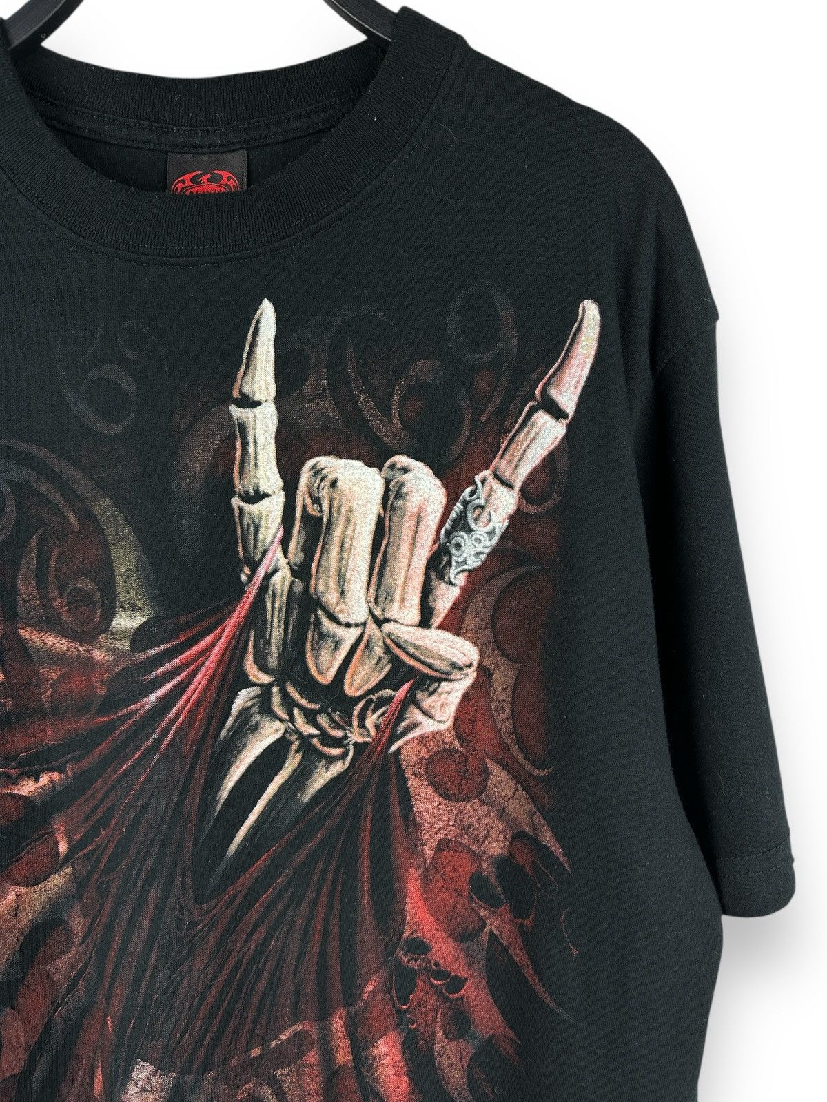 Other Vintage Rock Salute Skull Over Print Double Sided T-Shirt Size US L / EU 52-54 / 3 - 10 Thumbnail