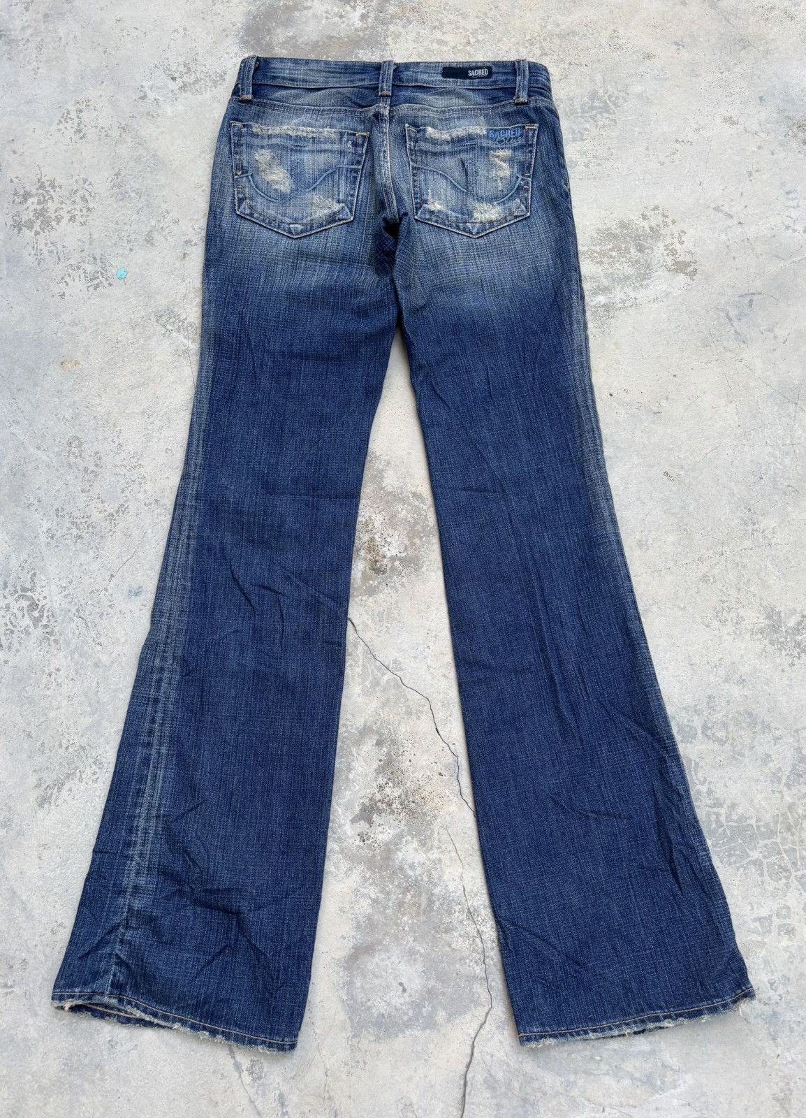 If Six Was Nine Flared Jean Sacred Blue Mud Wash Bootcut Jeans Size 28" / US 6 / IT 42 - 2 Thumbnail