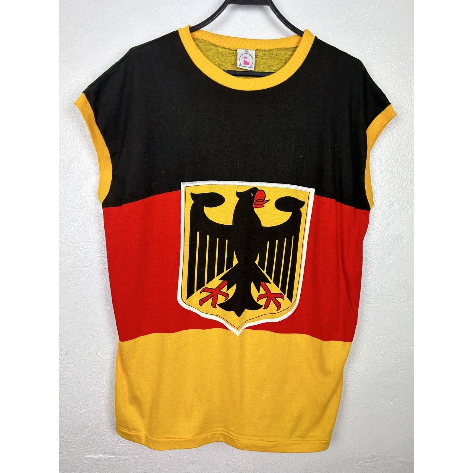 Vintage 80s Bundeswehr Single Stitch Kanye Vultures Style Tank Top Size US XL / EU 56 / 4 - 1 Thumbnail