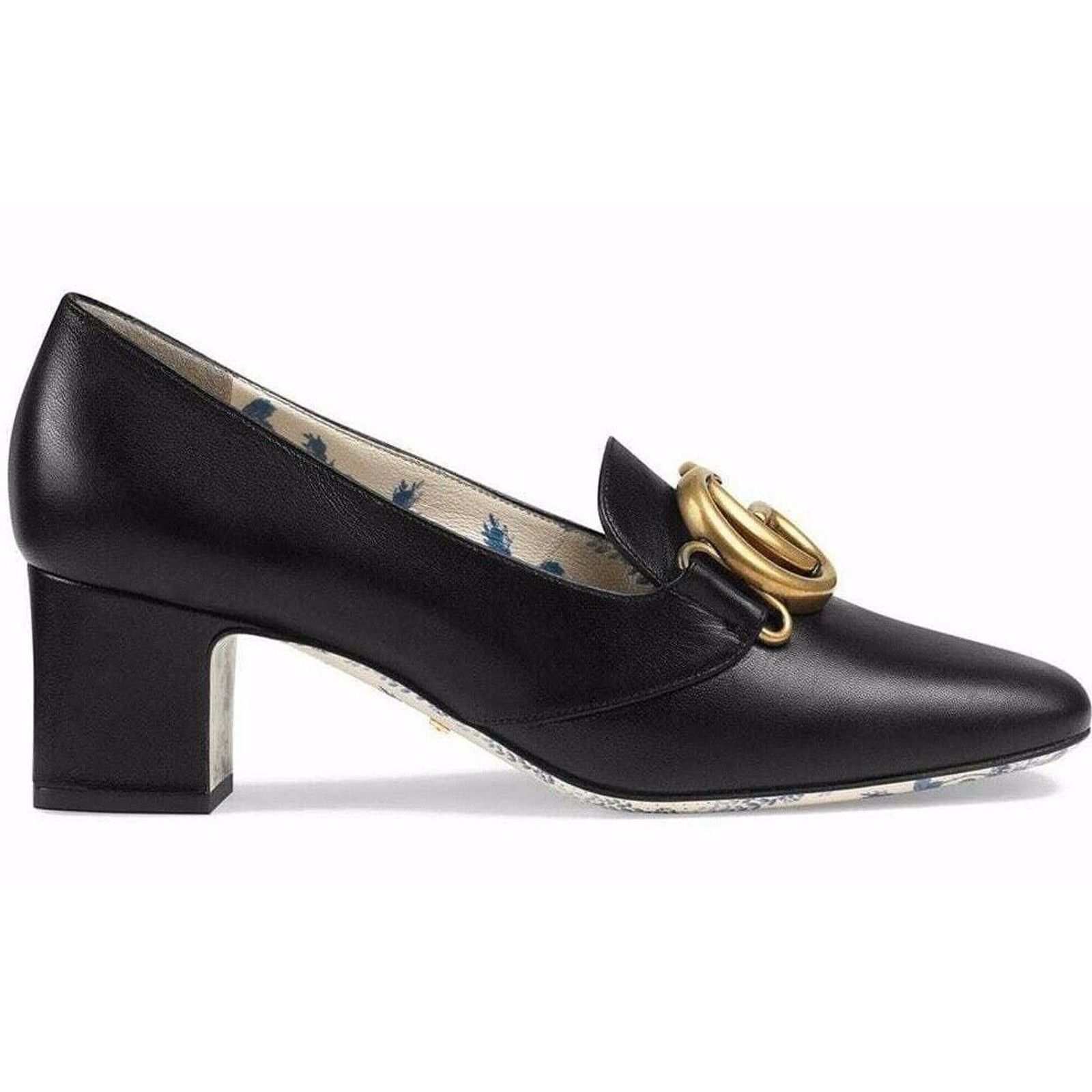 Gucci Victoire 55 Double Logo Block Mid Heel Mule Loafer Pump 37 Size US 7 / IT 37 - 1 Thumbnail