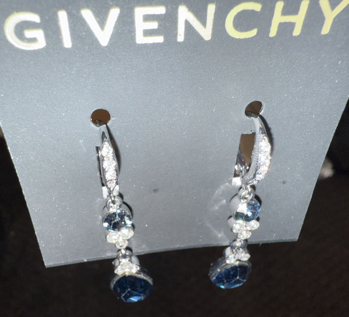 Givenchy Givenchy double-drop Crystal earrings, Rhodium Blue/Silver.. Size ONE SIZE - 19 Thumbnail