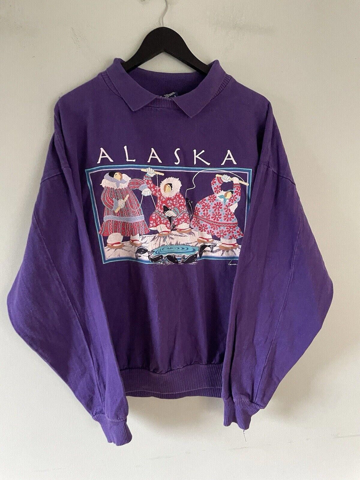 Designer Vintage Y2K Wek The World Alaska Sweatshirt XL Size US 36 / EU 52 - 1 Thumbnail
