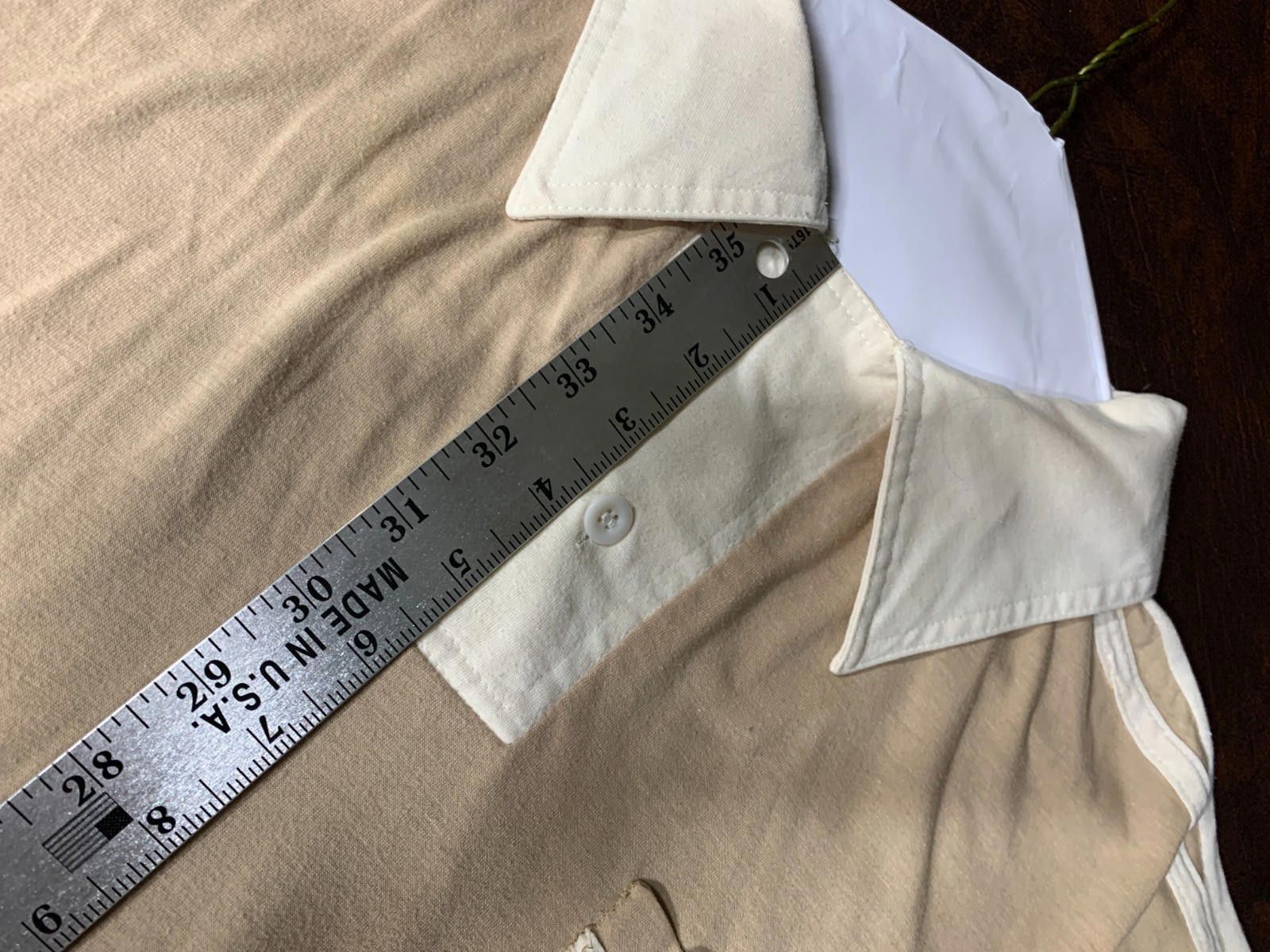 Designer Vintage 90s Justin Blake Mens M/L Polo Shirt Cream/Tan (273) Size US XL / EU 56 / 4 - 8 Thumbnail