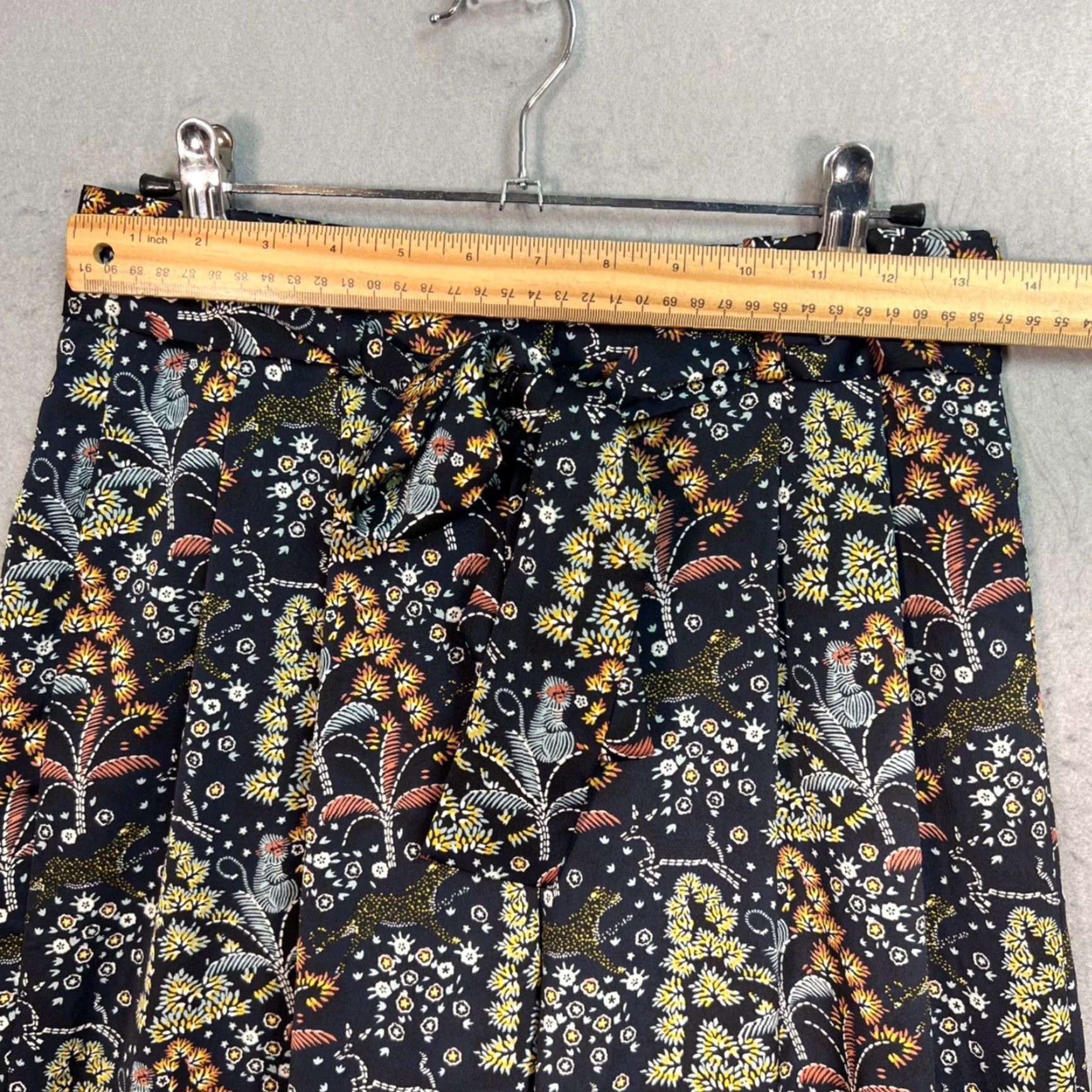J.Crew J. Crew Point Sur Womens Small Floral Wide-Leg Pants Black Multicolor Size 28" / US 6 / IT 42 - 5 Thumbnail