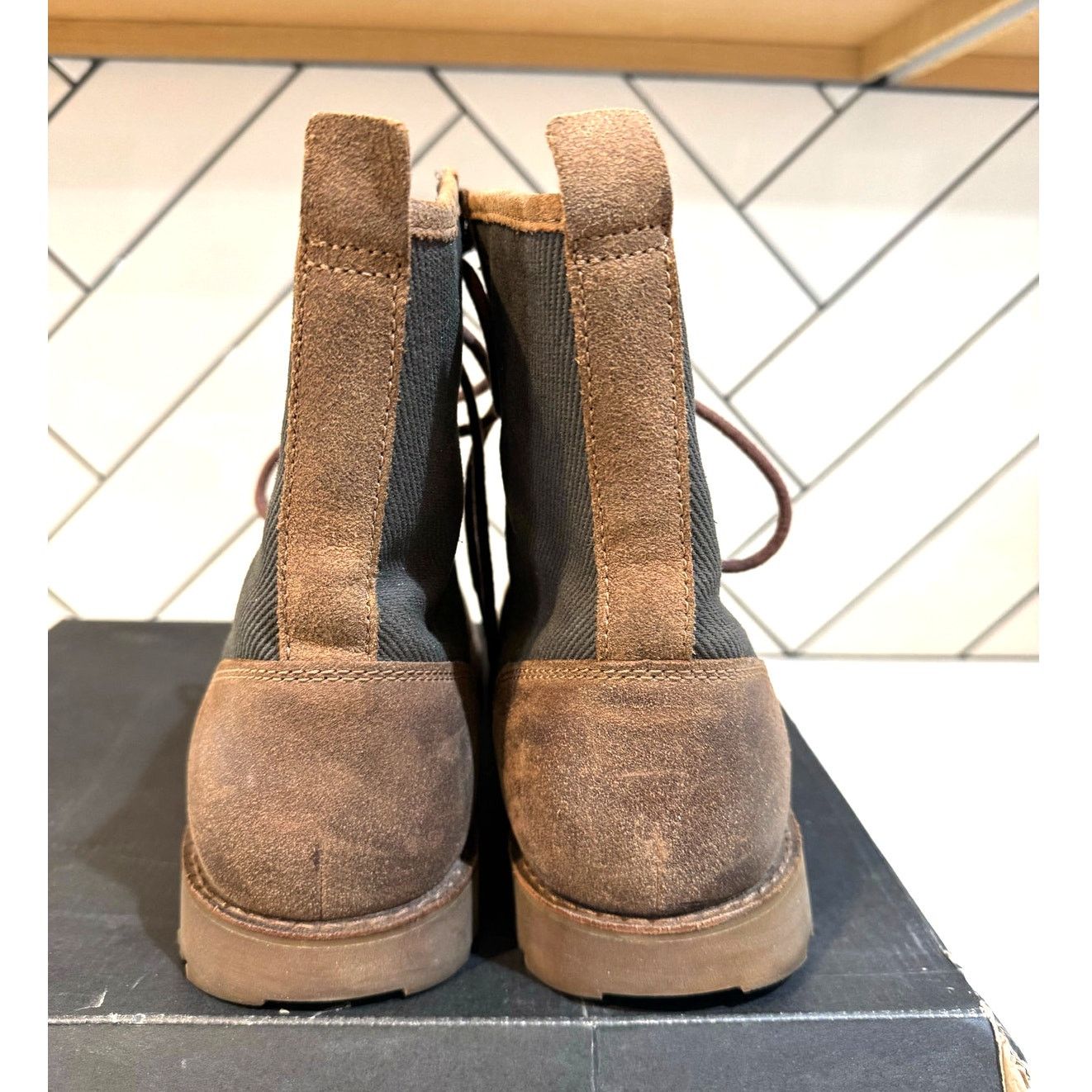 Ugg UGG Montgomery combat boots chestnut leather olive canvas Size US 12 / EU 45 - 5 Thumbnail