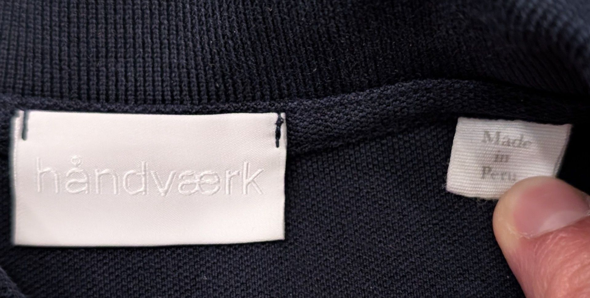 handvaerk Handvaerk Pique Polo Navy Made in Peru Size US S / EU 44-46 / 1 - 3 Thumbnail