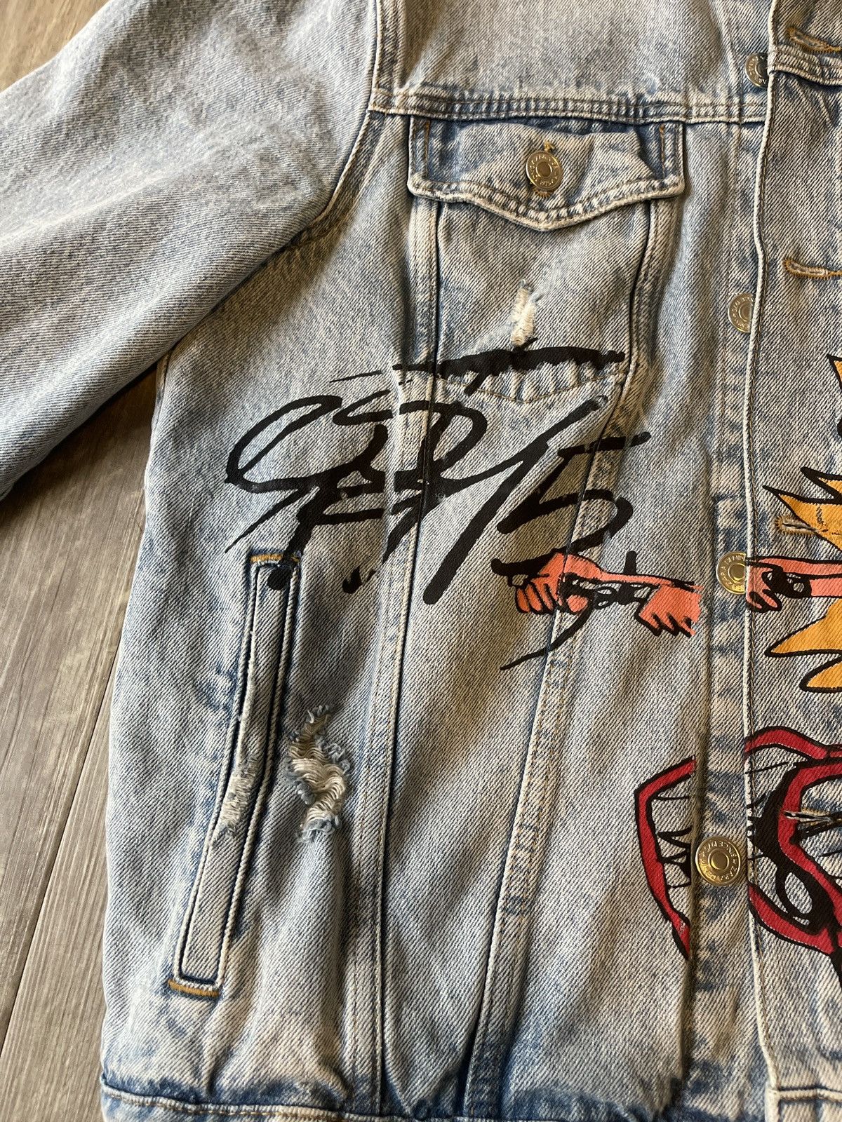 Zara Graphic denim jacket Size US L / EU 52-54 / 3 - 4 Thumbnail
