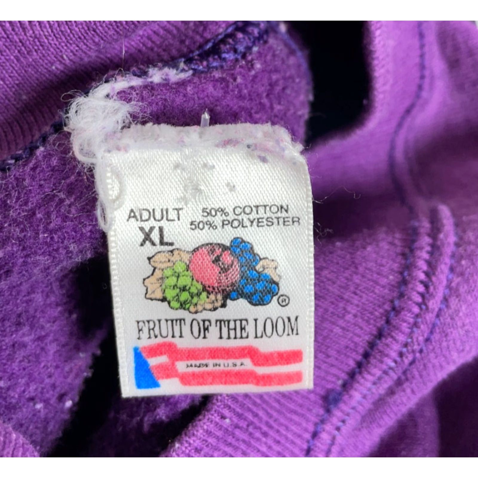 Fruit Of The Loom VINTAGE Fruit of the Loom 90s Unicorn Sweatshirt Raglan Sleeve Crew Neck XL Purple Adult Womens Size XL / US 12-14 / IT 48-50 - 3 Thumbnail