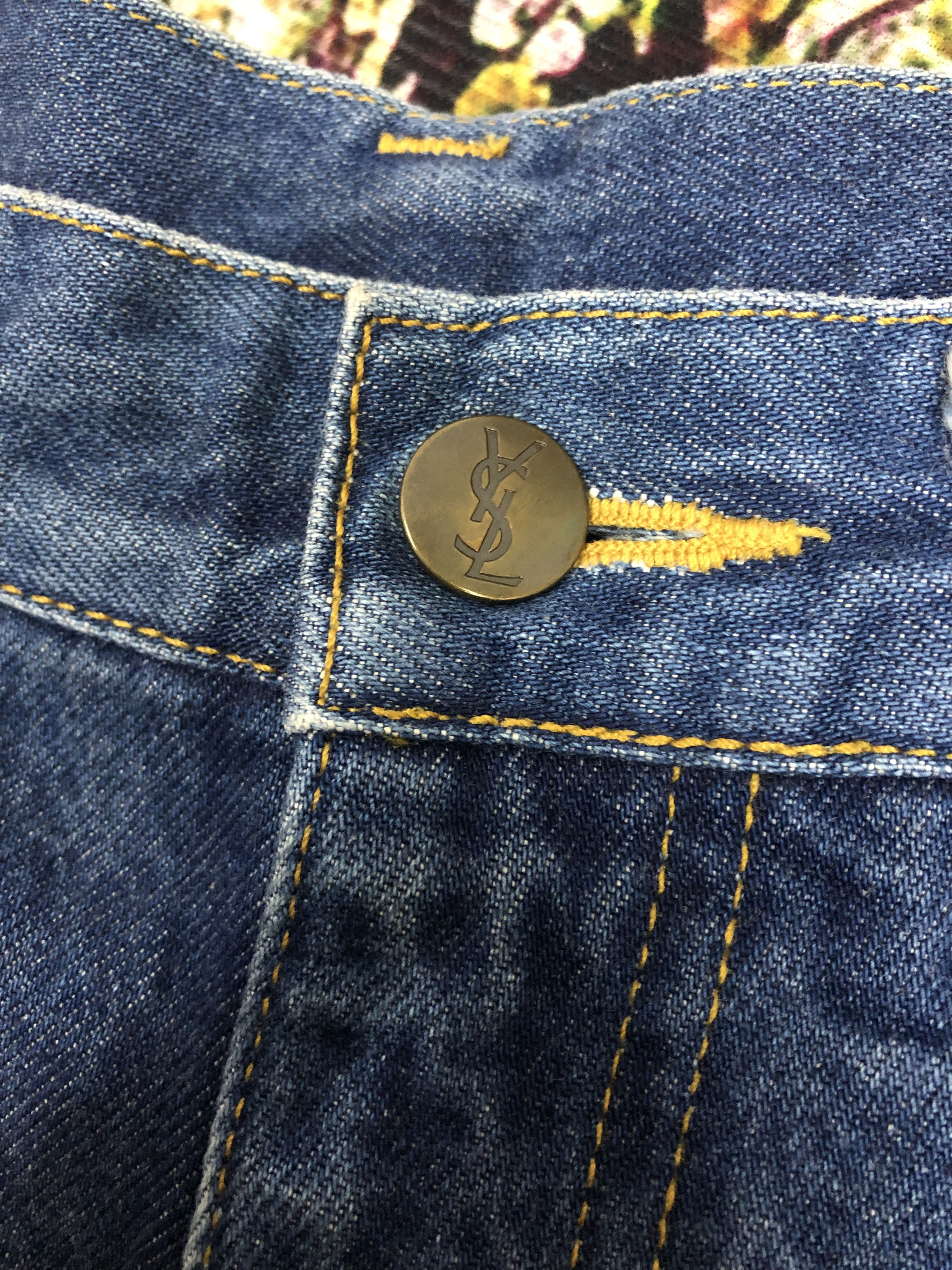 Designer × Yves Saint Laurent YSL embroidered logo on pocket jeans Size US 29 - 5 Thumbnail