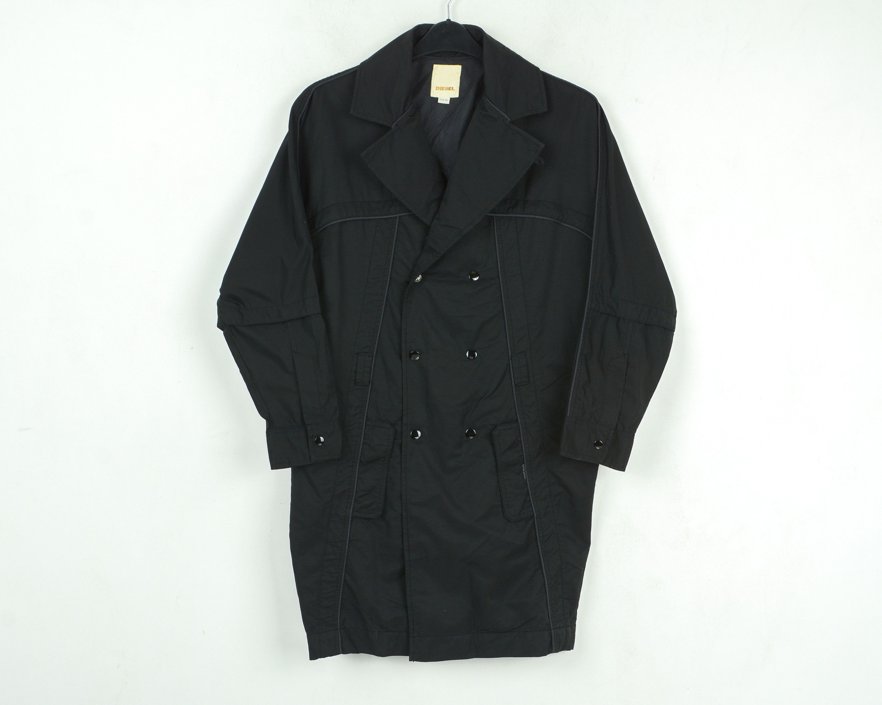 Diesel Double breasted oversized XS Cotton Jacket Trench Coat Snap Size US XS / EU 42 / 0 - 1 Thumbnail